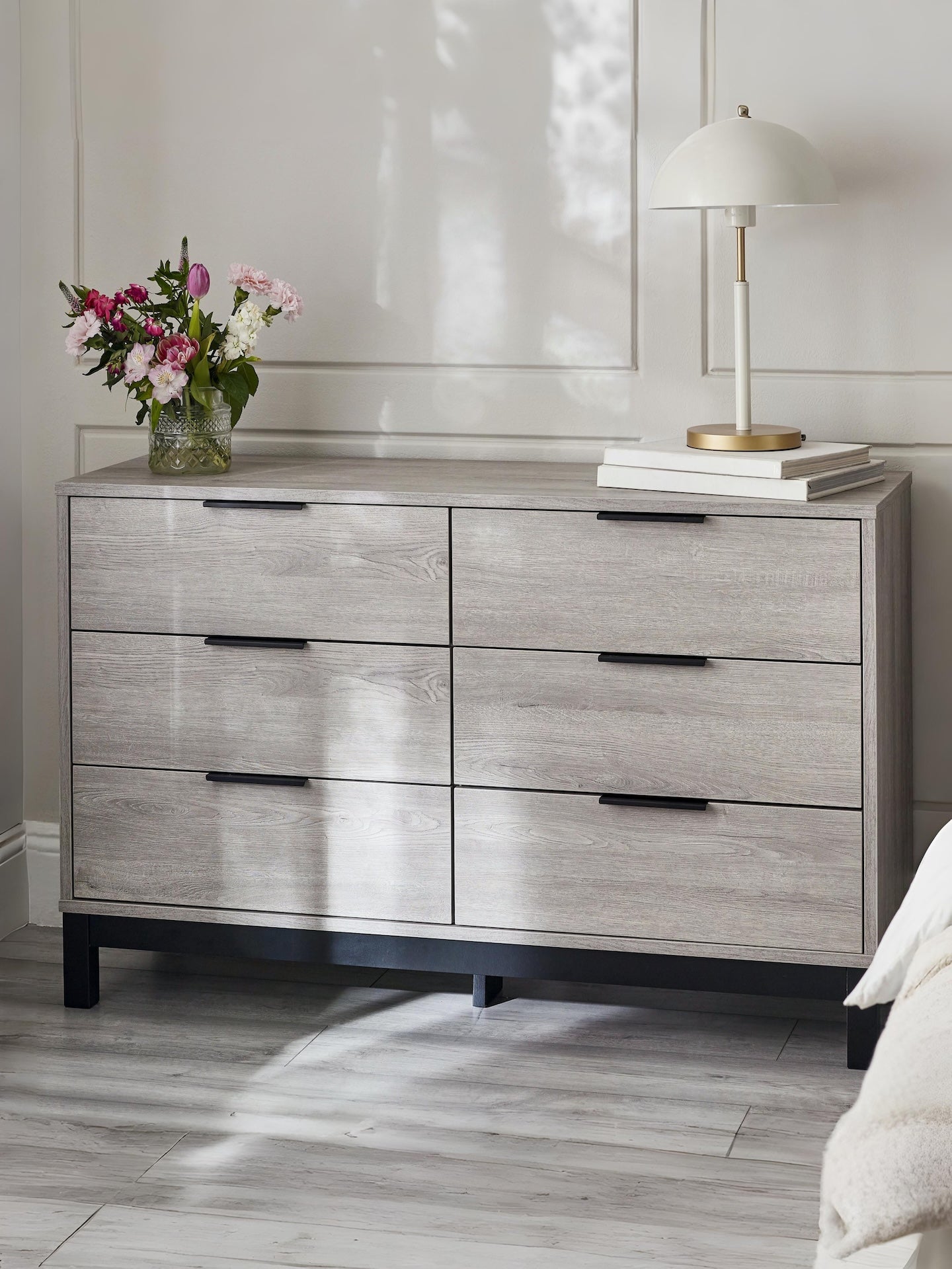 Bali 6 Drawer Wide Chest - Grey Oak