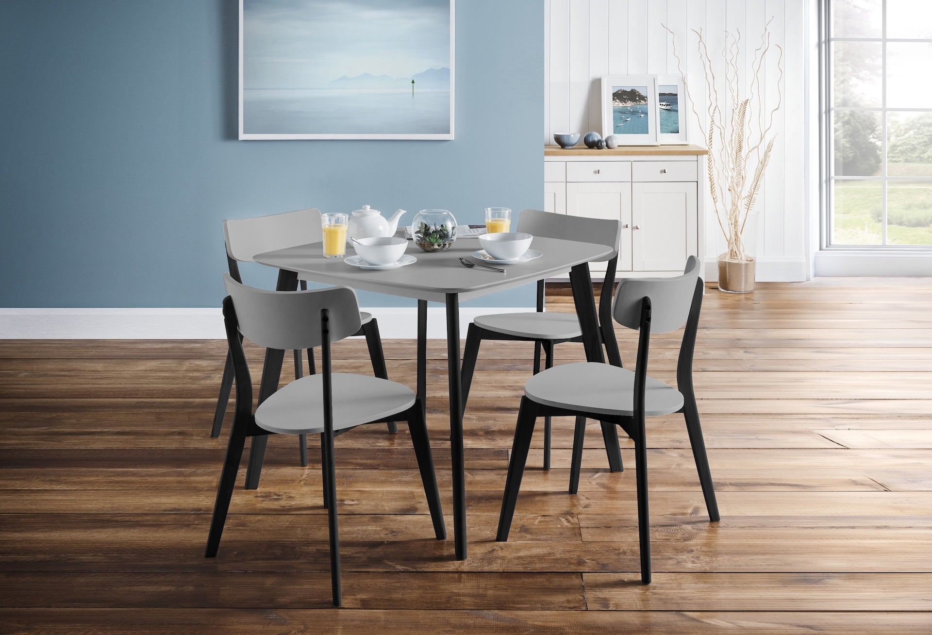Casa Square Dining Table Grey/Black