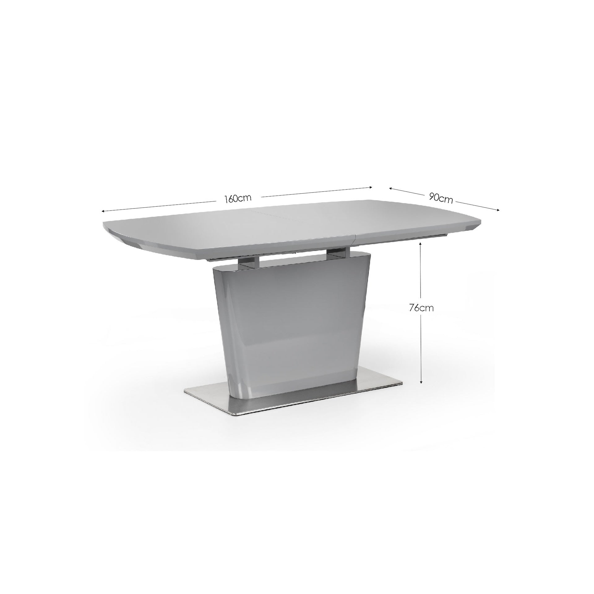 Como High Gloss Extending Table - Grey