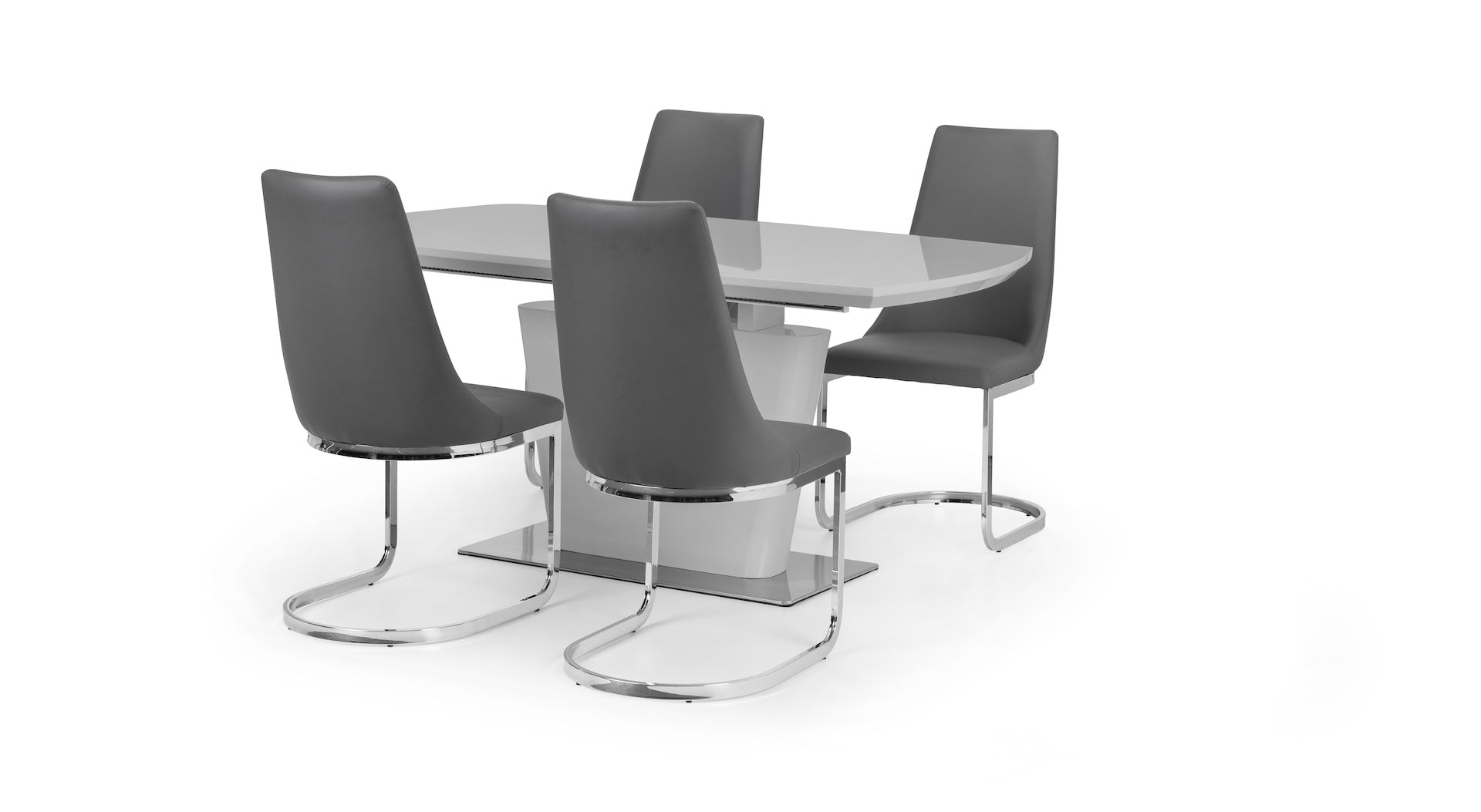 Como High Gloss Extending Table - Grey