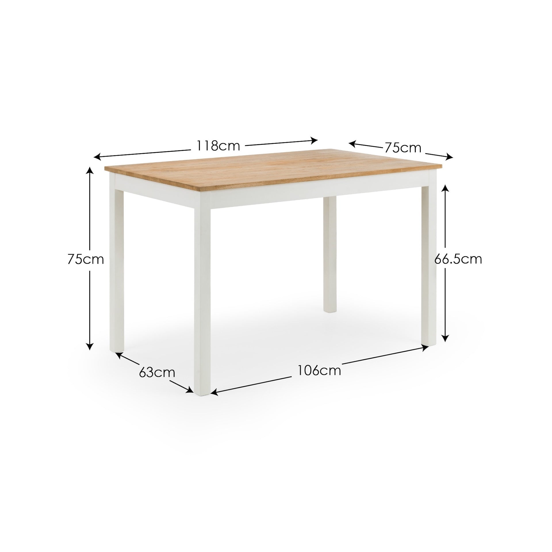Coxmoor Rectangular Dining Table - Ivory & Oak