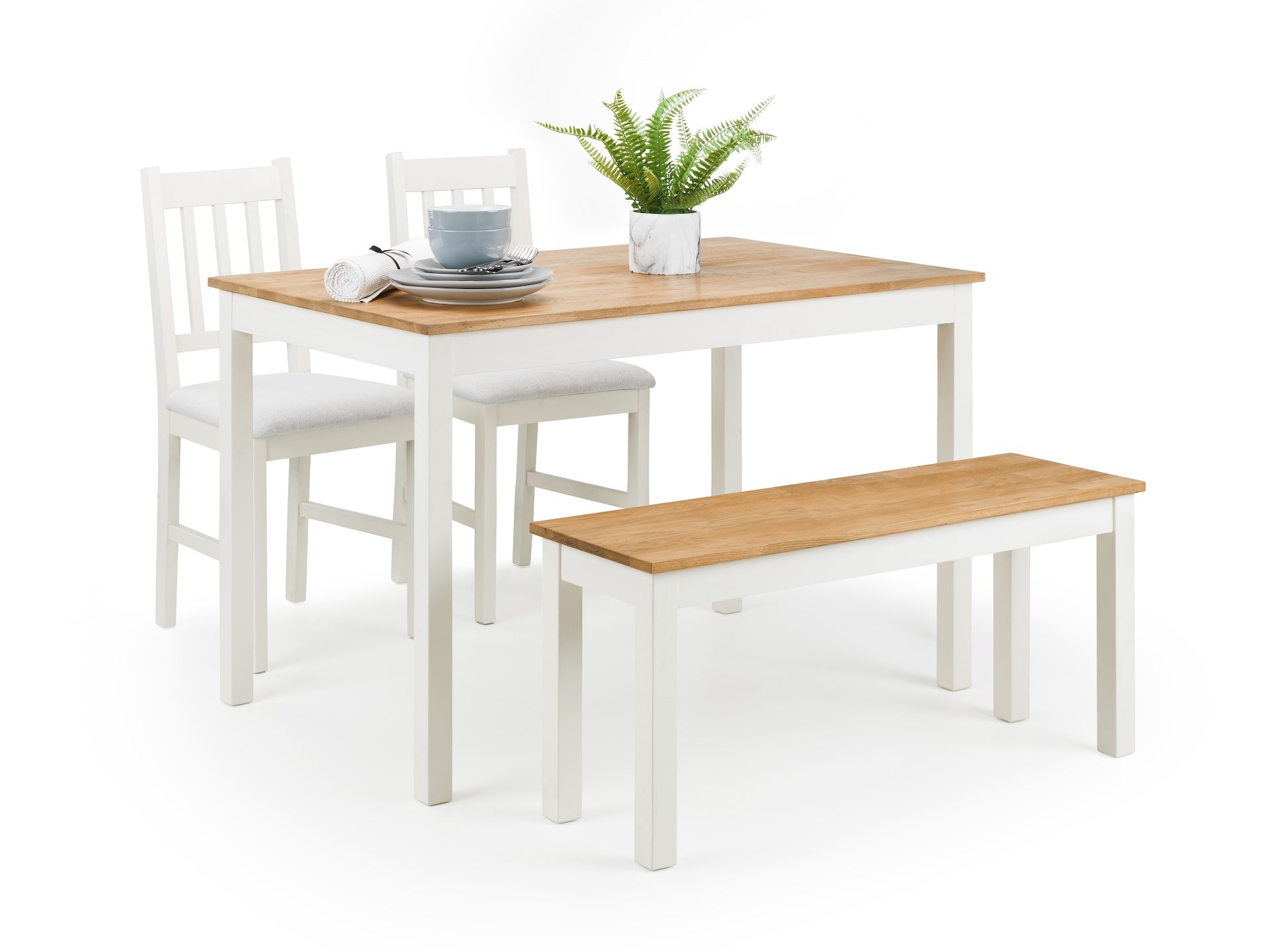 Coxmoor Rectangular Dining Table - Ivory & Oak