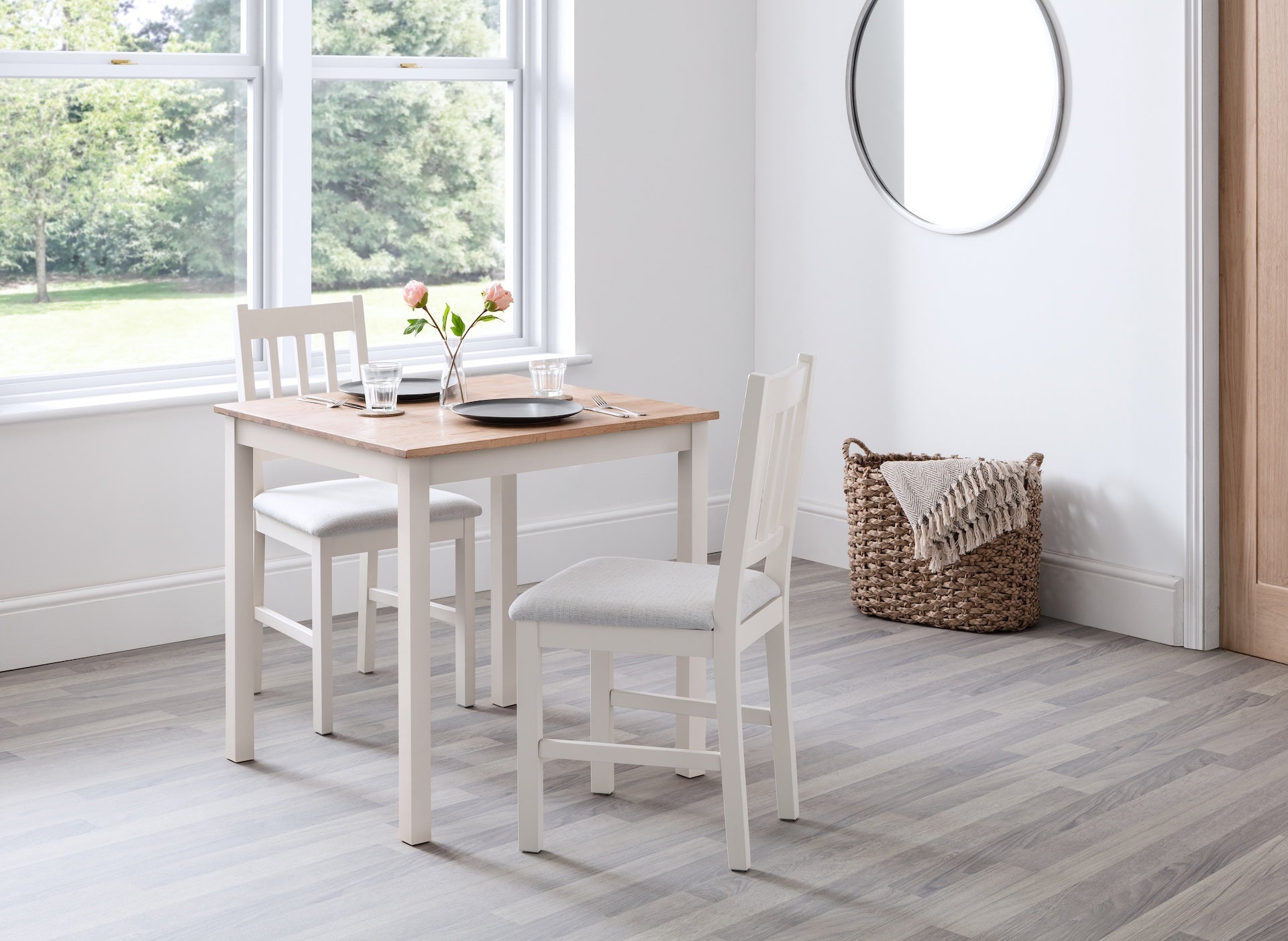 Coxmoor 75cm Square Dining Table - Ivory & Oak