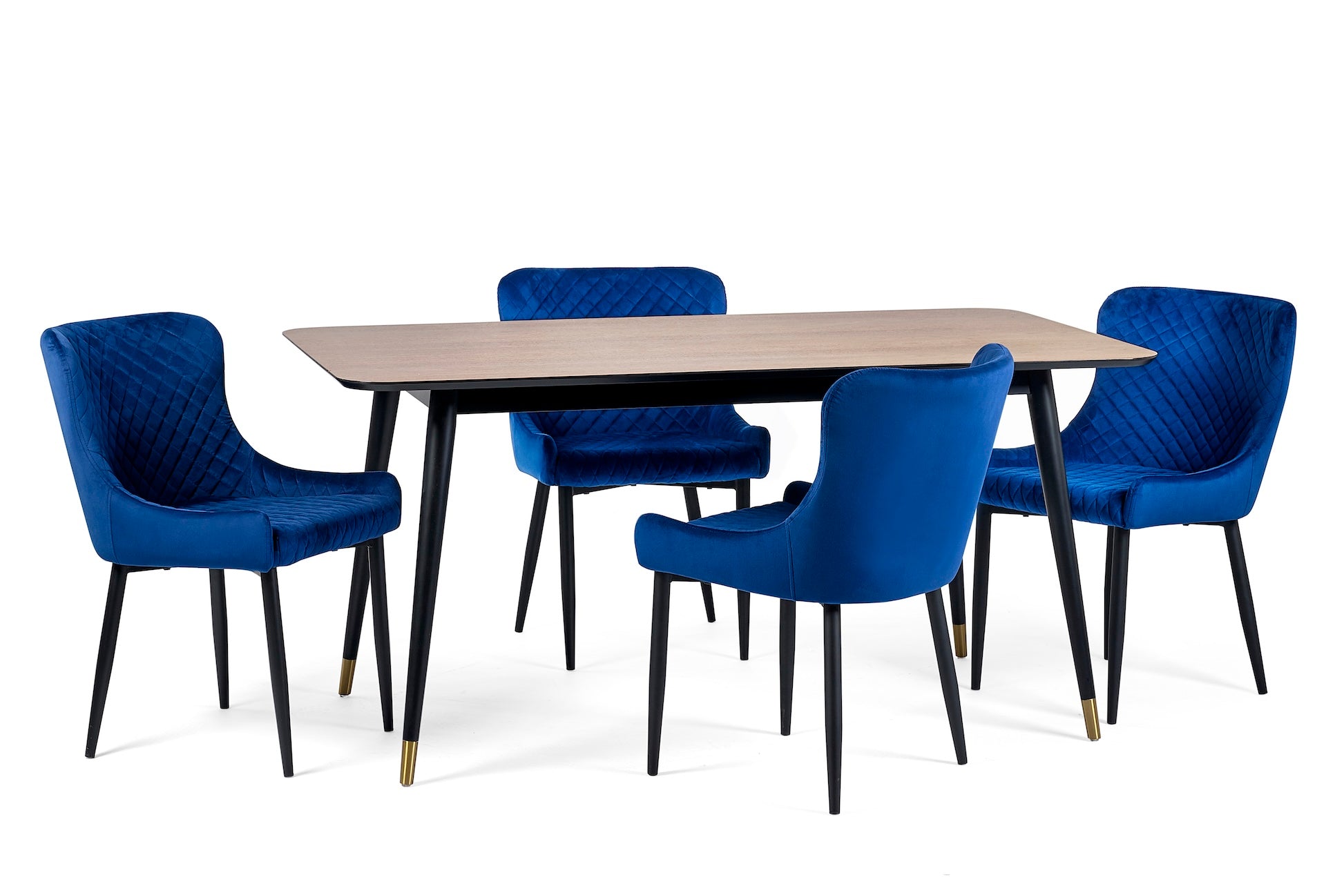 Findlay Rectangular Dining Table - Walnut & Black