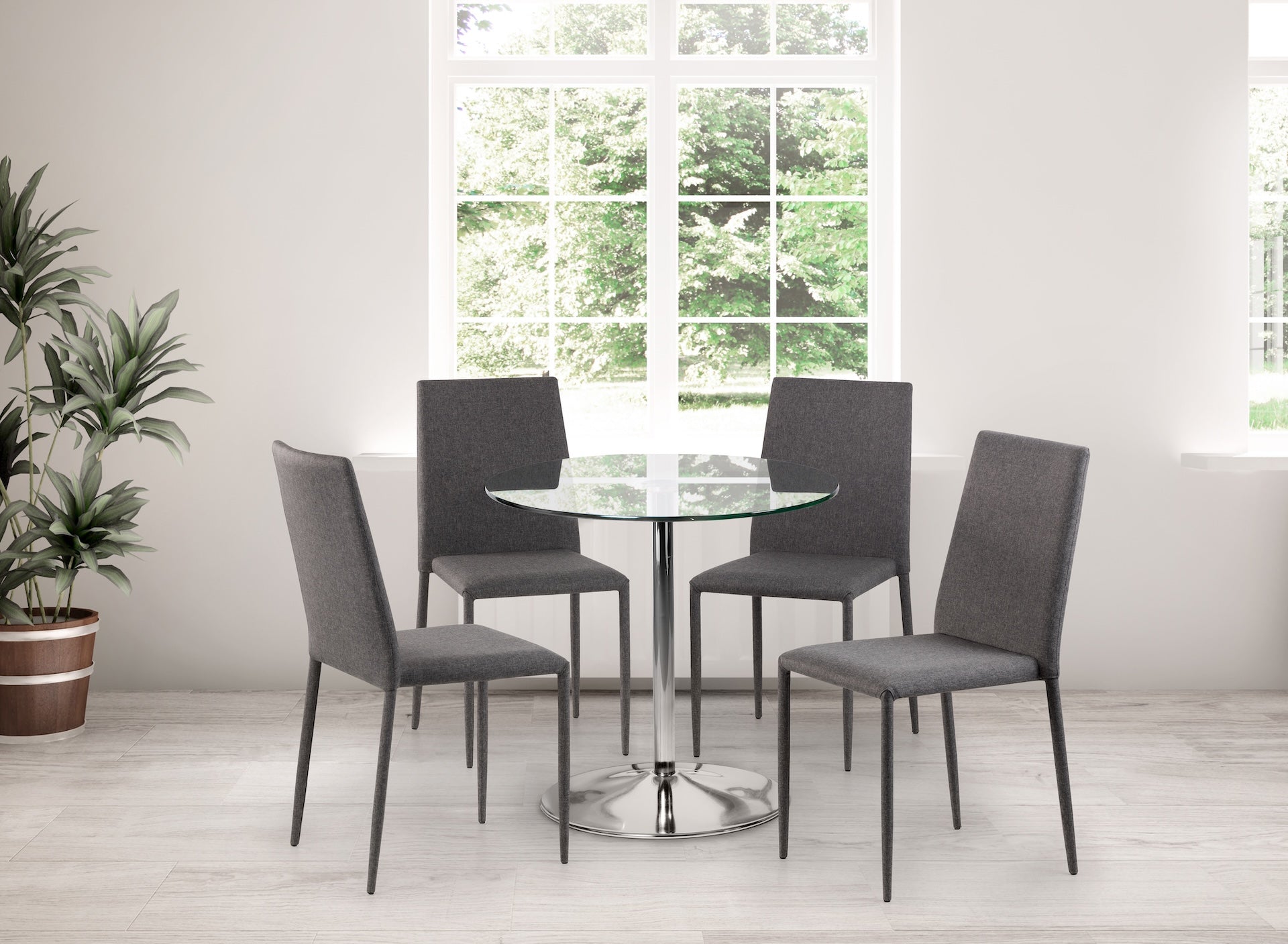 Jazz Fabric Chairs Slate Grey (Set Of 4)