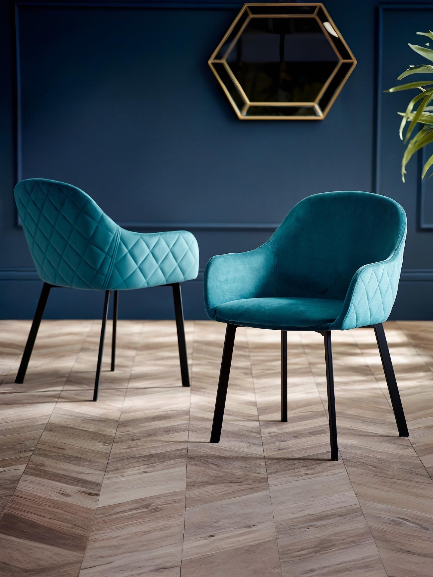 Lima Dining Chairs - Teal Velvet (Set Of 2)