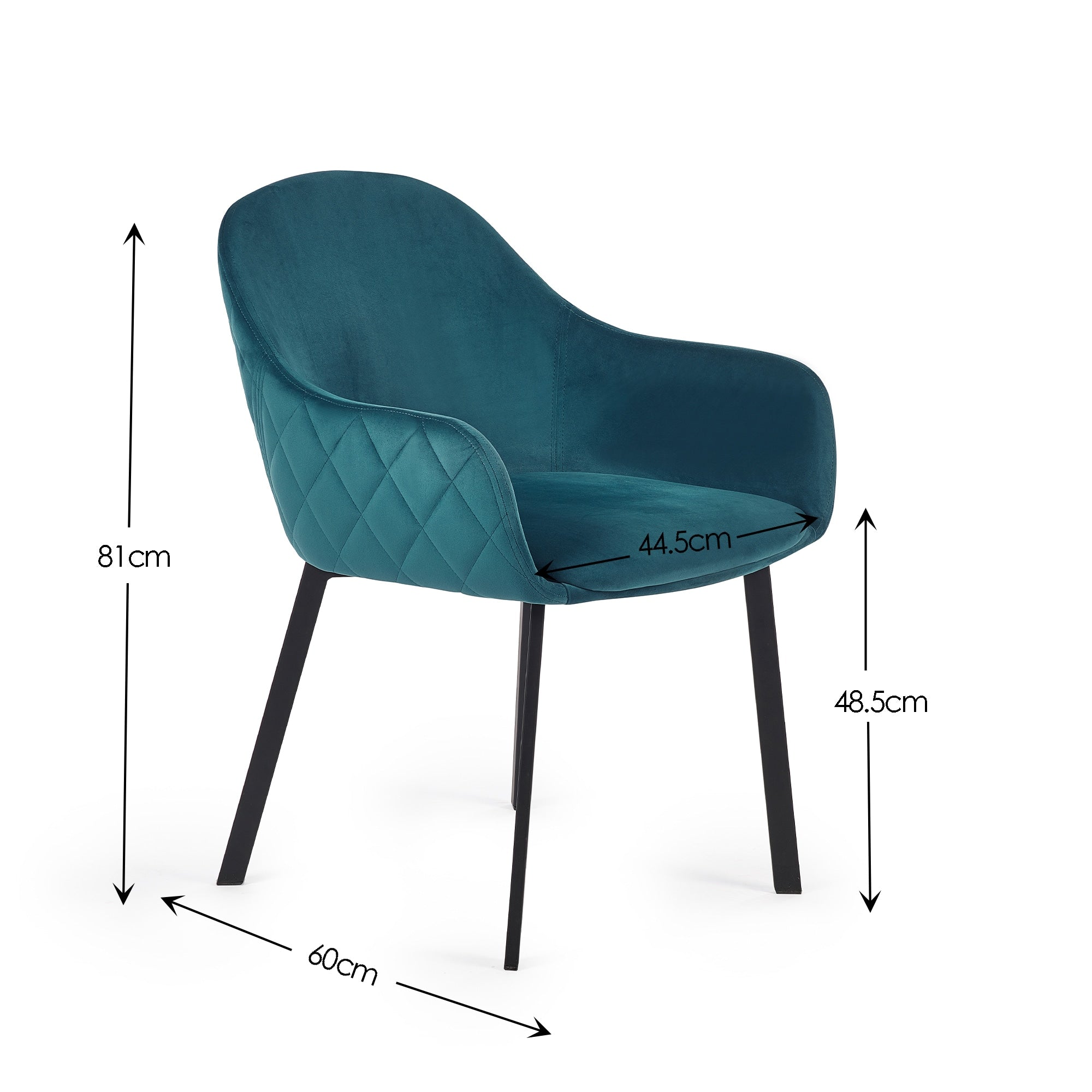 Lima Dining Chairs - Teal Velvet (Set Of 2)