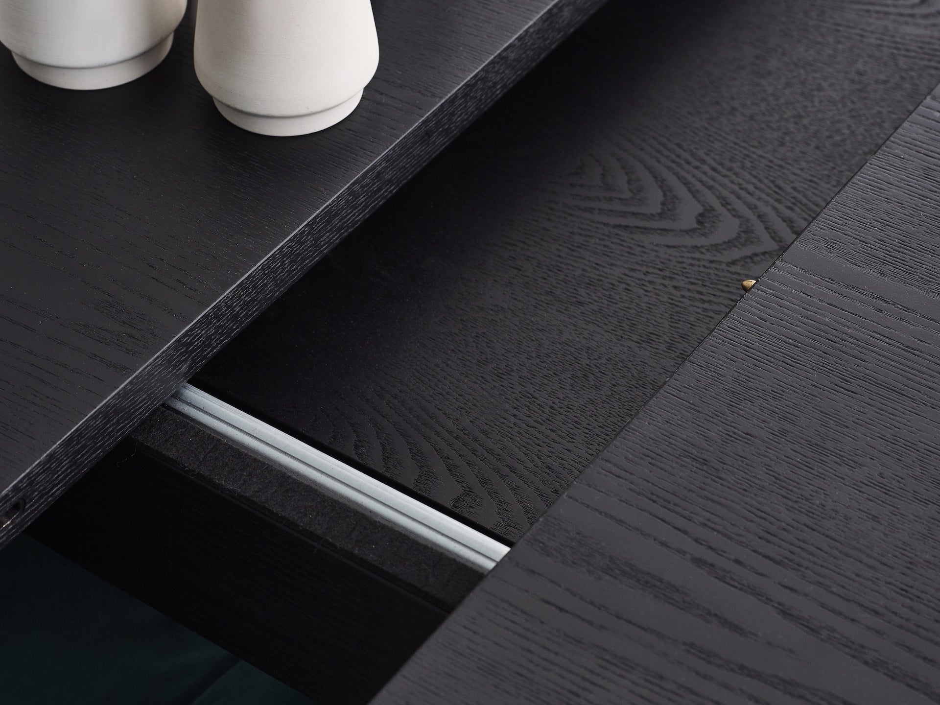 Louis Fluted Extending Dining Table - Black