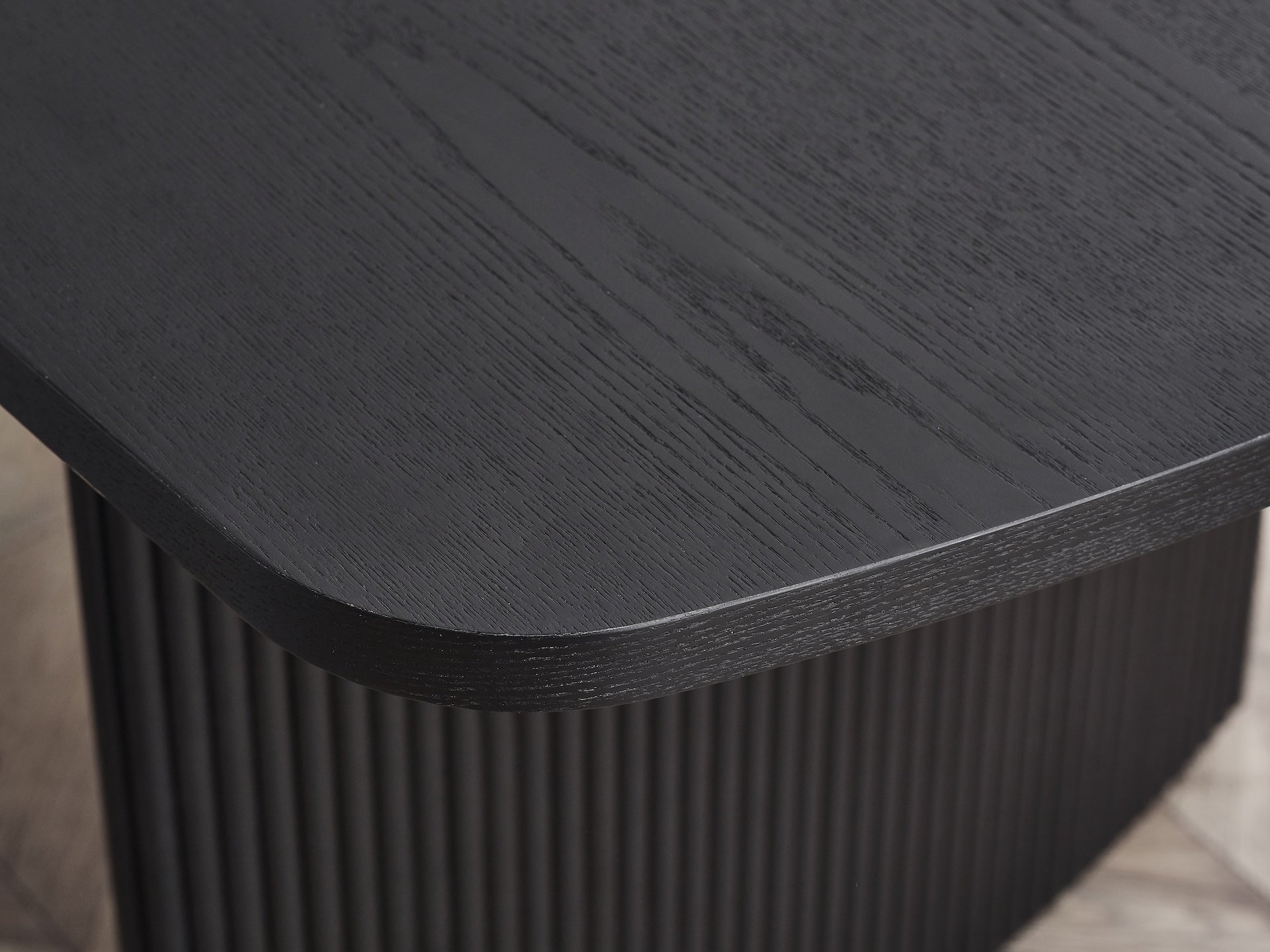 Louis Fluted Extending Dining Table - Black