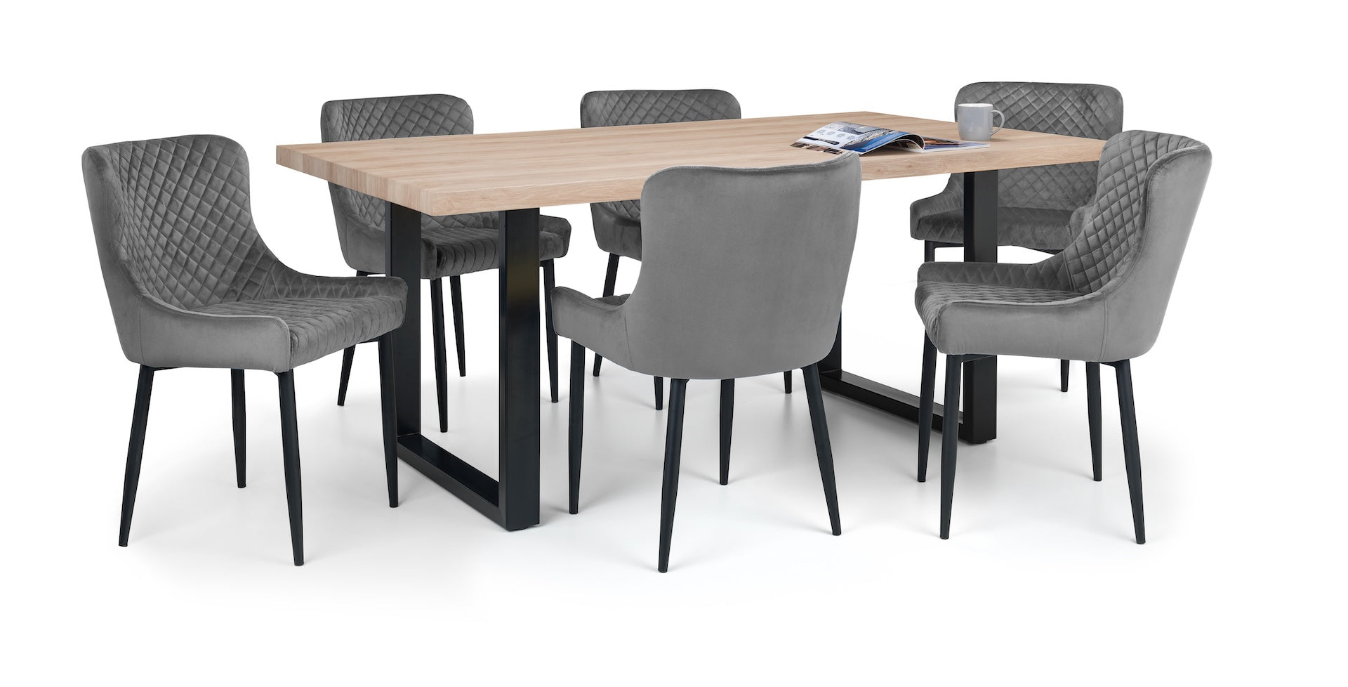 Luxe Velvet Dining Chairs - Grey (Set Of 2)