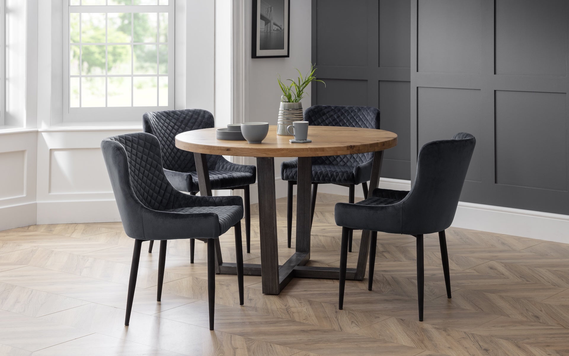 Luxe Velvet Dining Chairs - Grey (Set Of 2)
