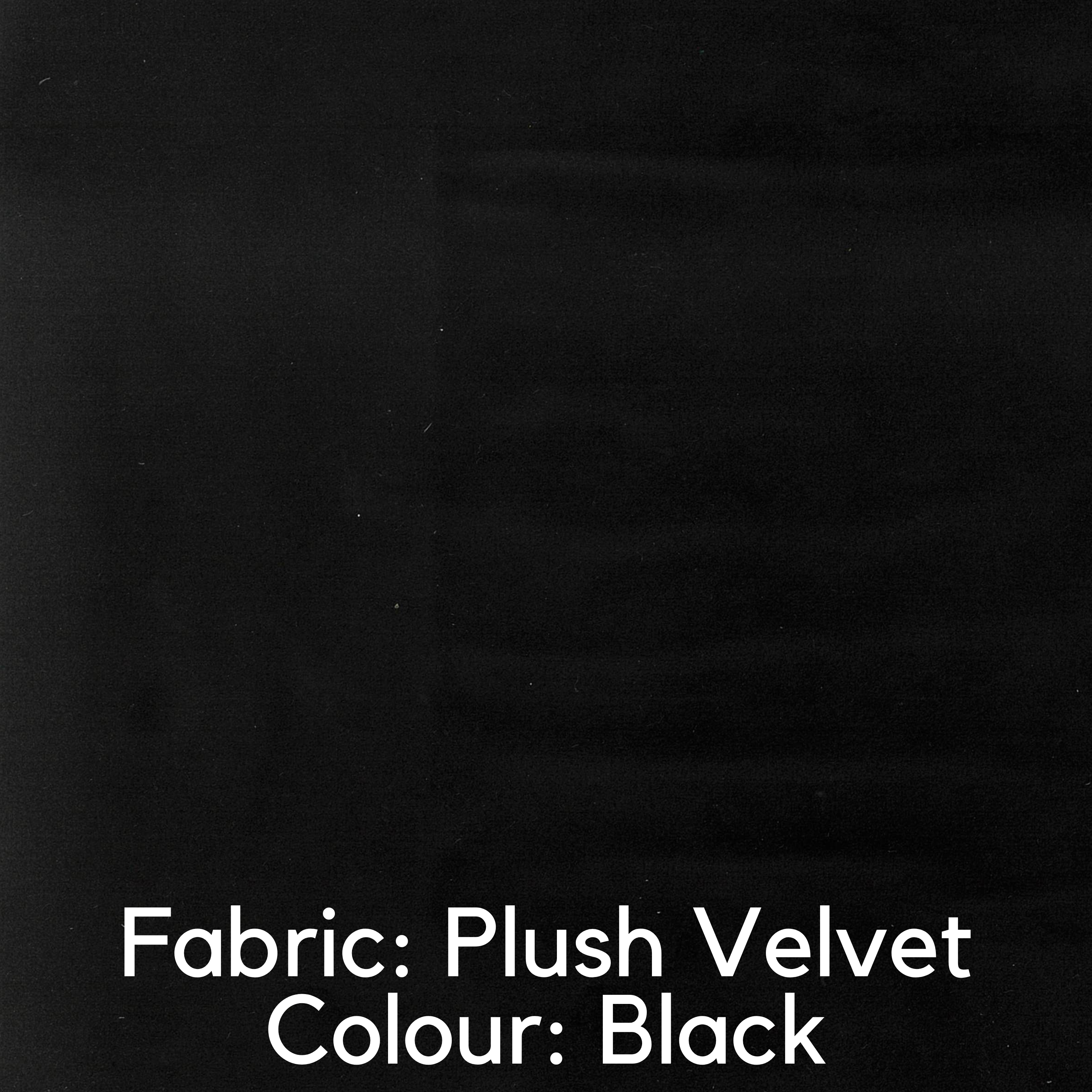 Plush Velvet Fabric - Black (Colour Swatch)