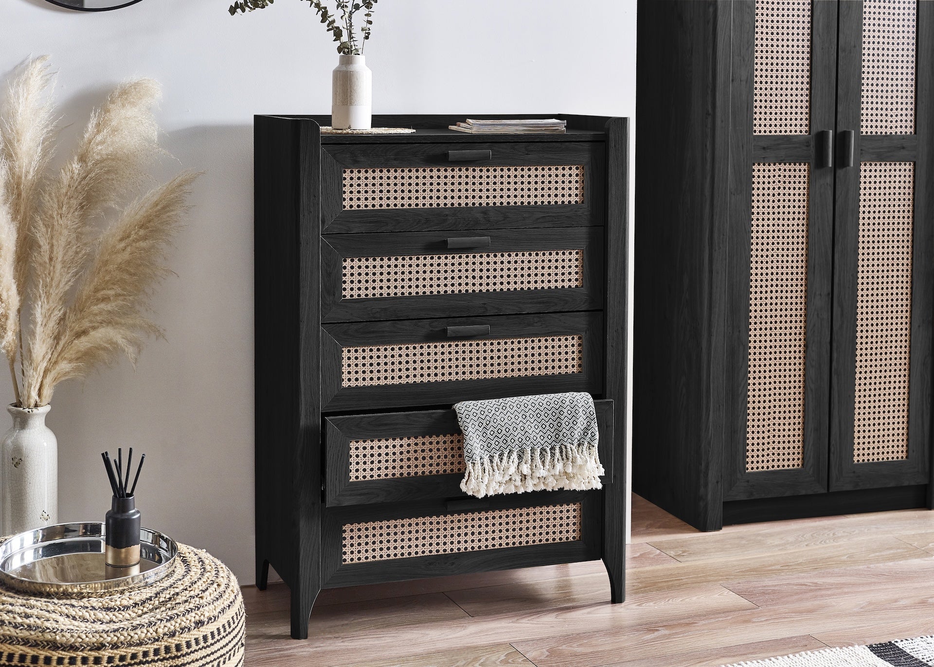 Sydney 5 Drawer Chest - Black Ash