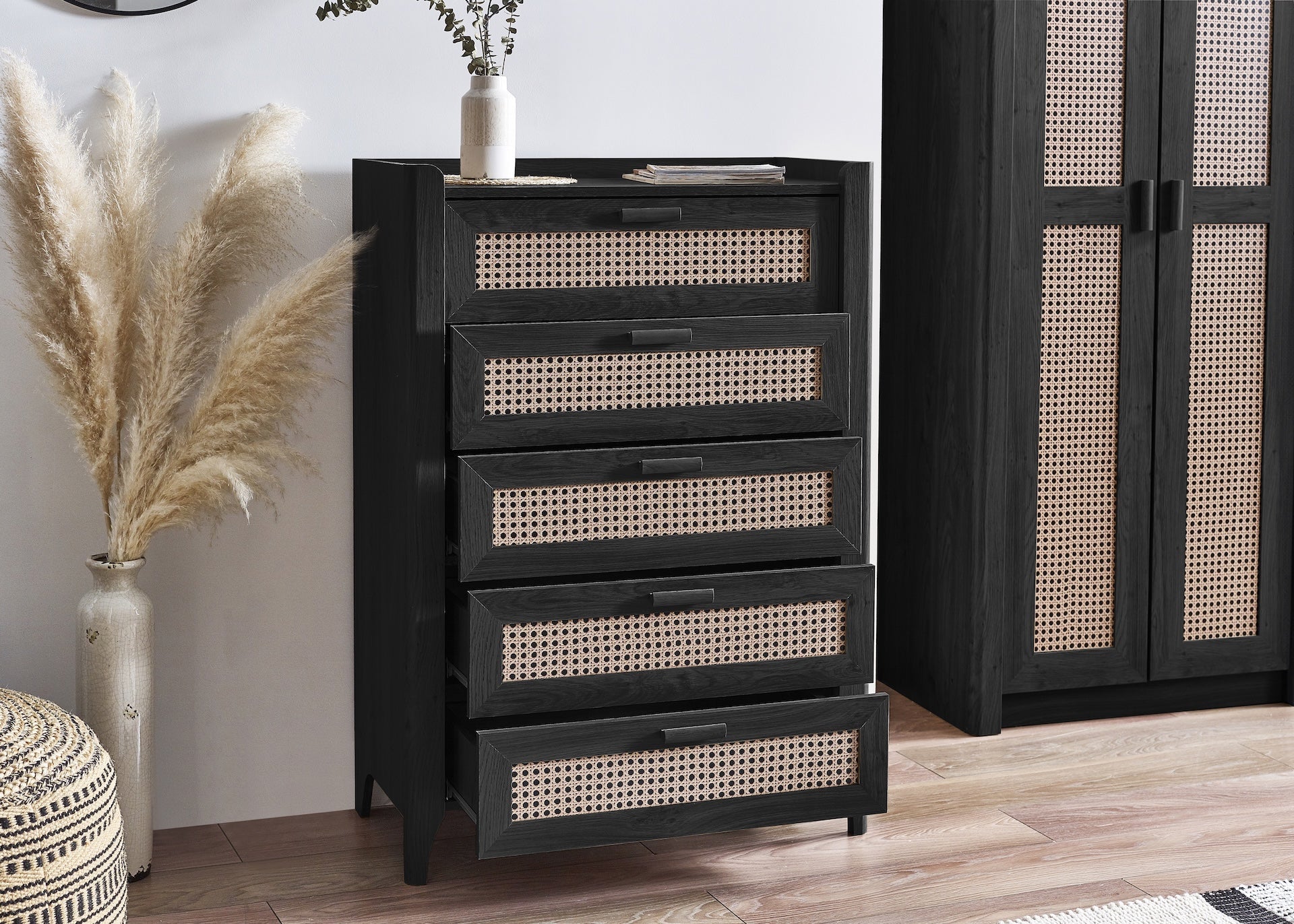 Sydney 5 Drawer Chest - Black Ash