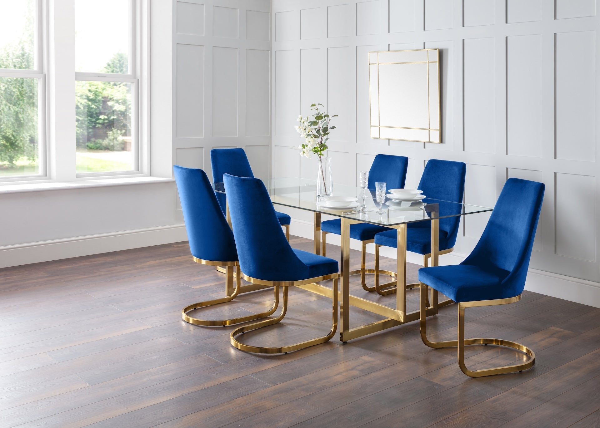 Vittoria Cantilever Dining Chairs - (Blue Set Of 2)