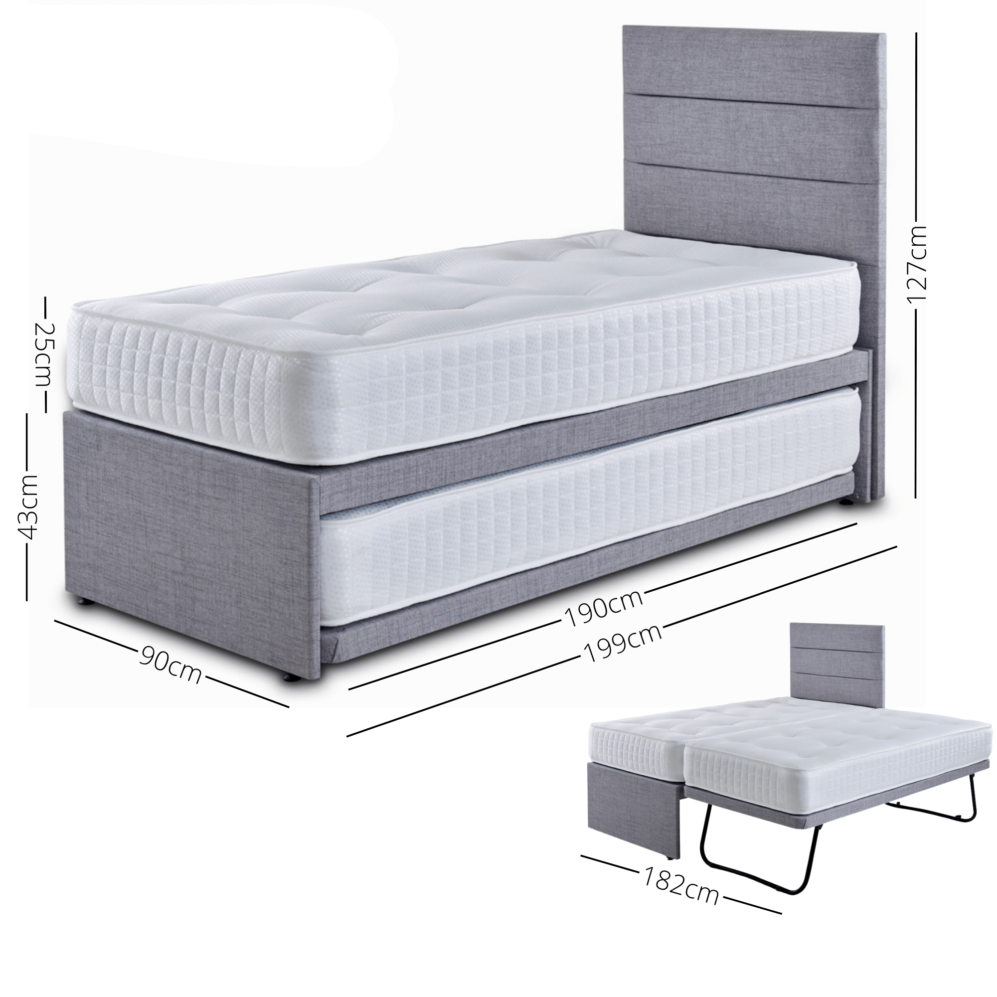 Jenny Guest Bed & Trundle With 2 Mattresses