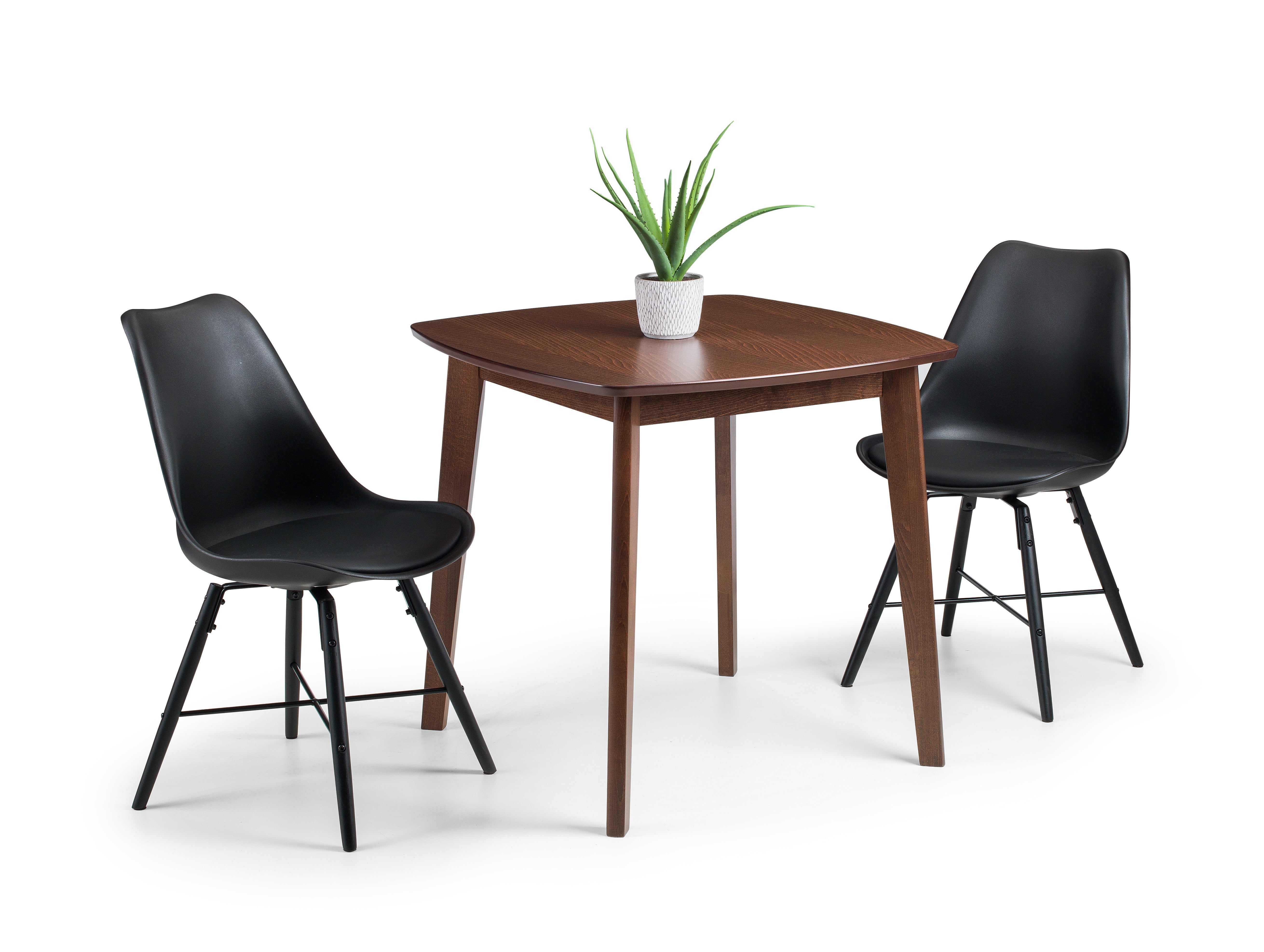 Kari Dining Chairs - Black Seat & Black Legs (Set Of 2)