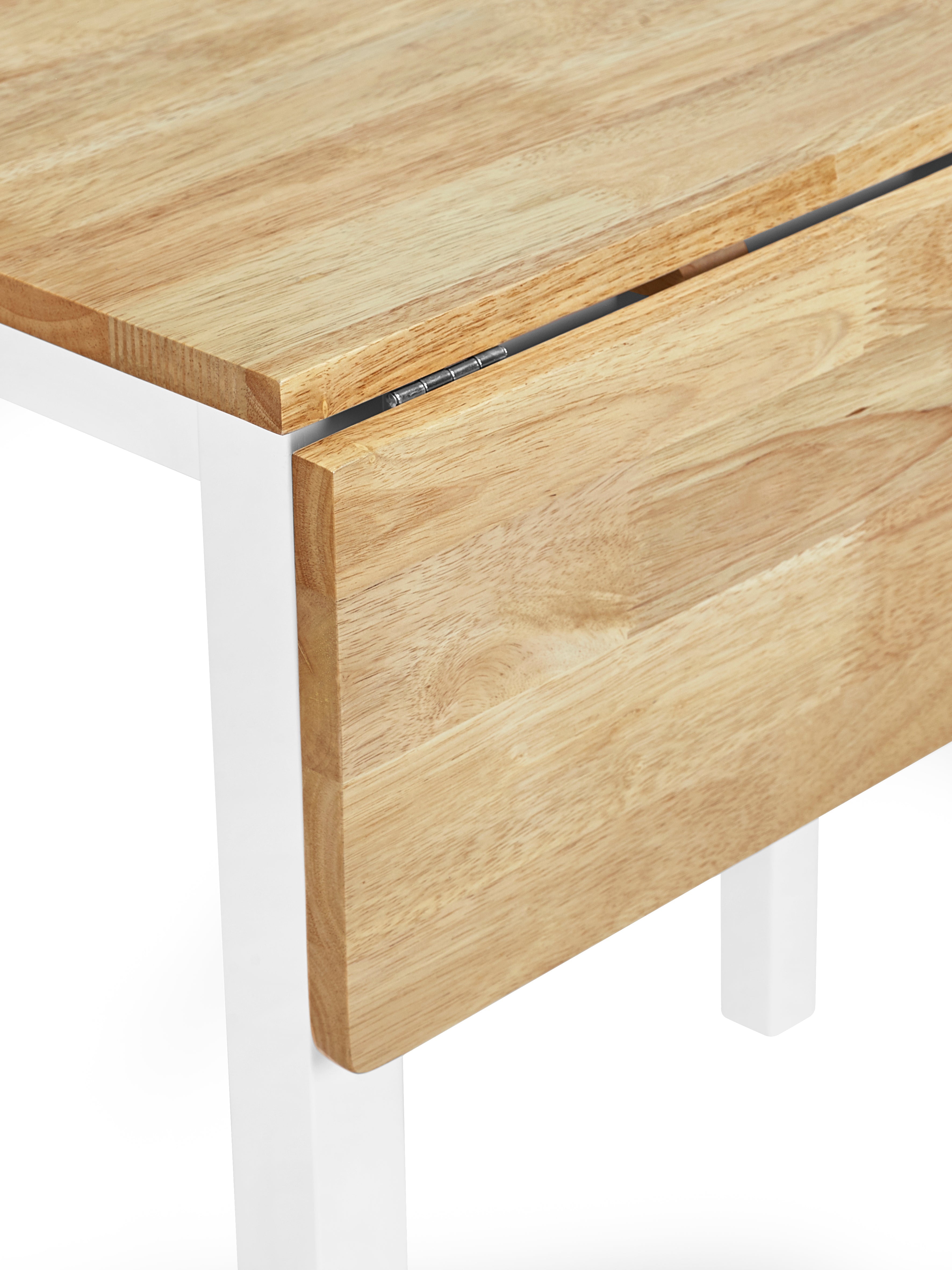 Linwood White and Oak 75cm Drop Leaf Square Extending Dining Table