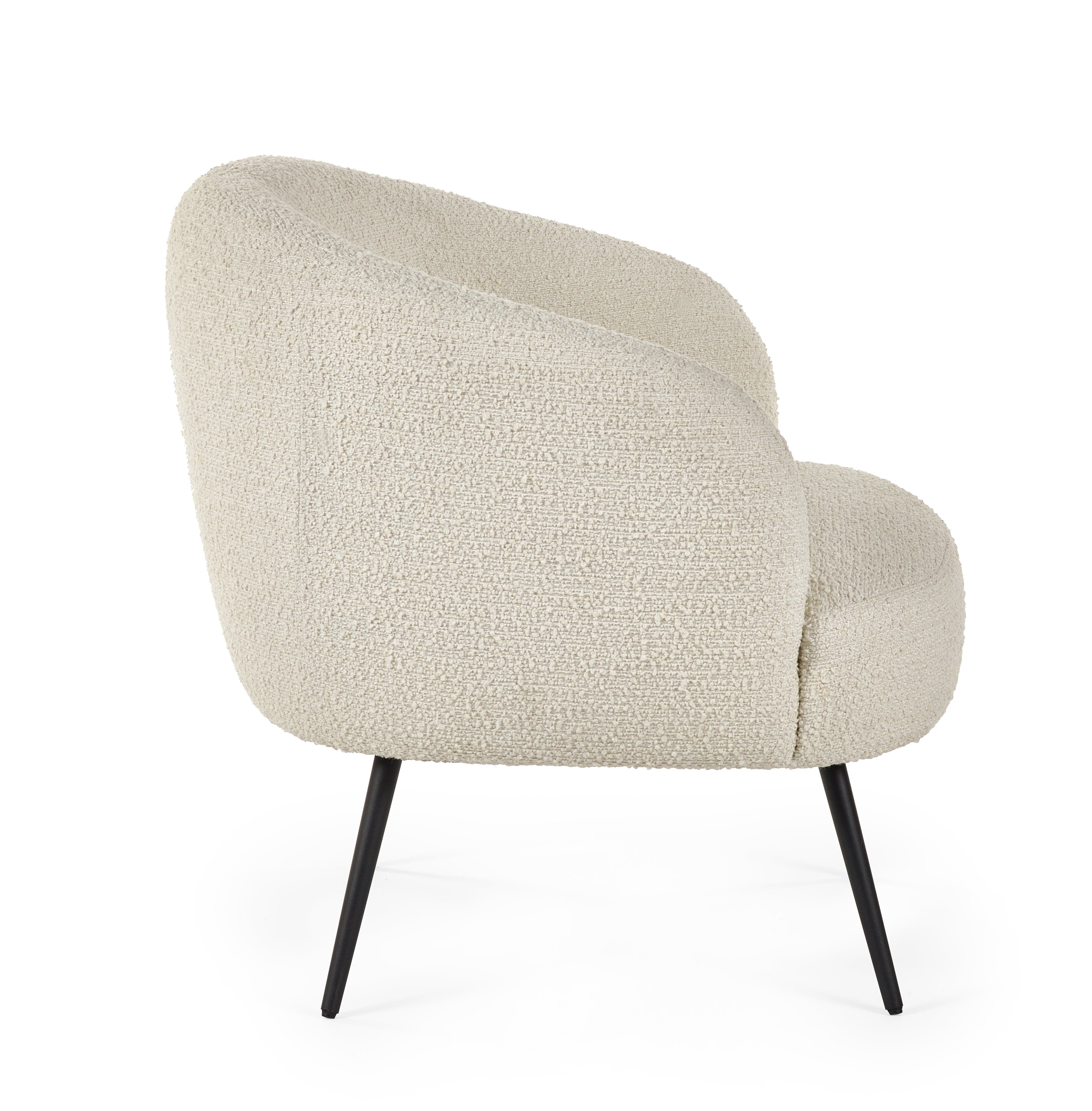 Julian Bowen Armchair Gigi Boucle Accent Chair - Ivory Bed Kings