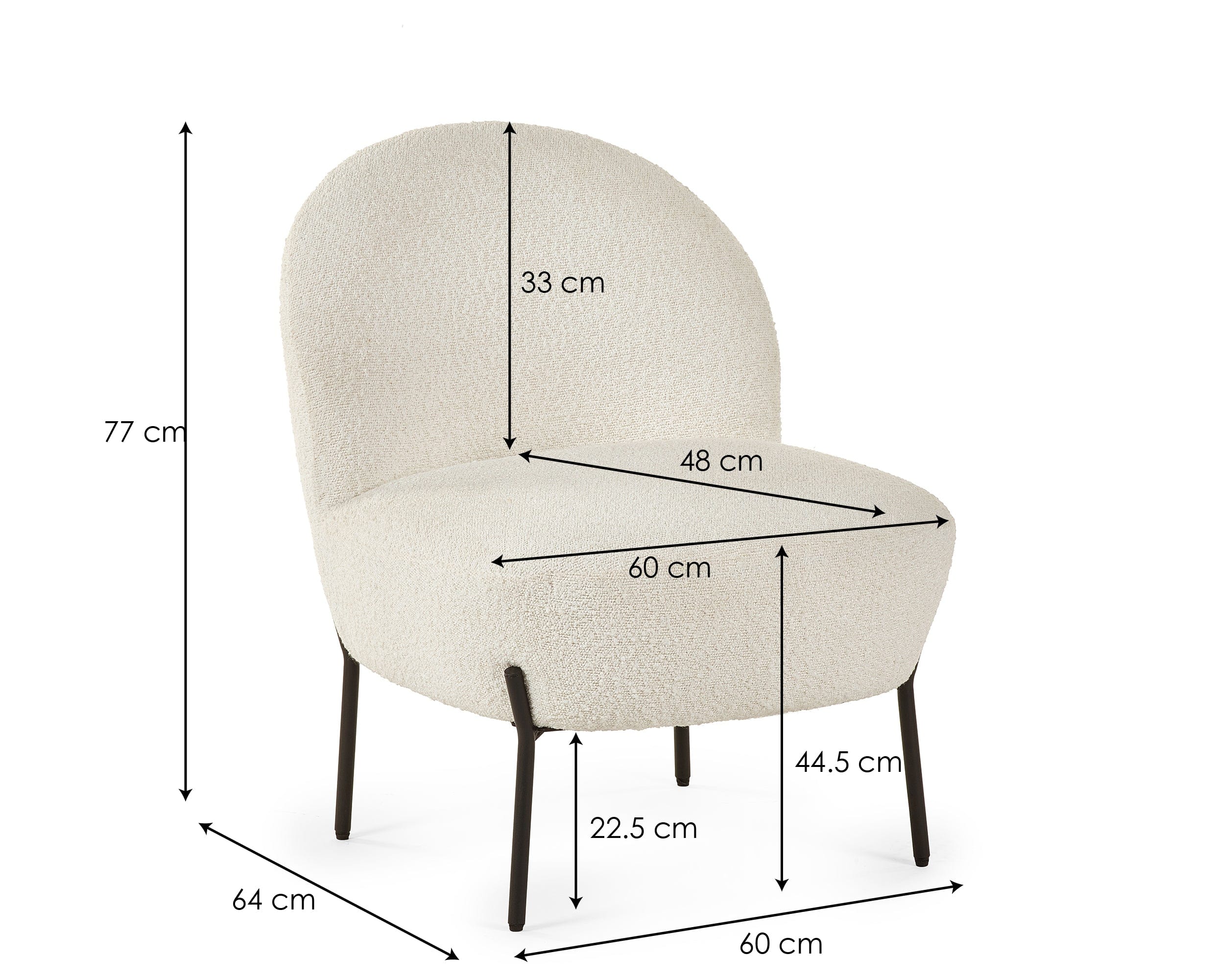 Julian Bowen Armchair Lulu Boucle Accent Chair - Ivory Bed Kings