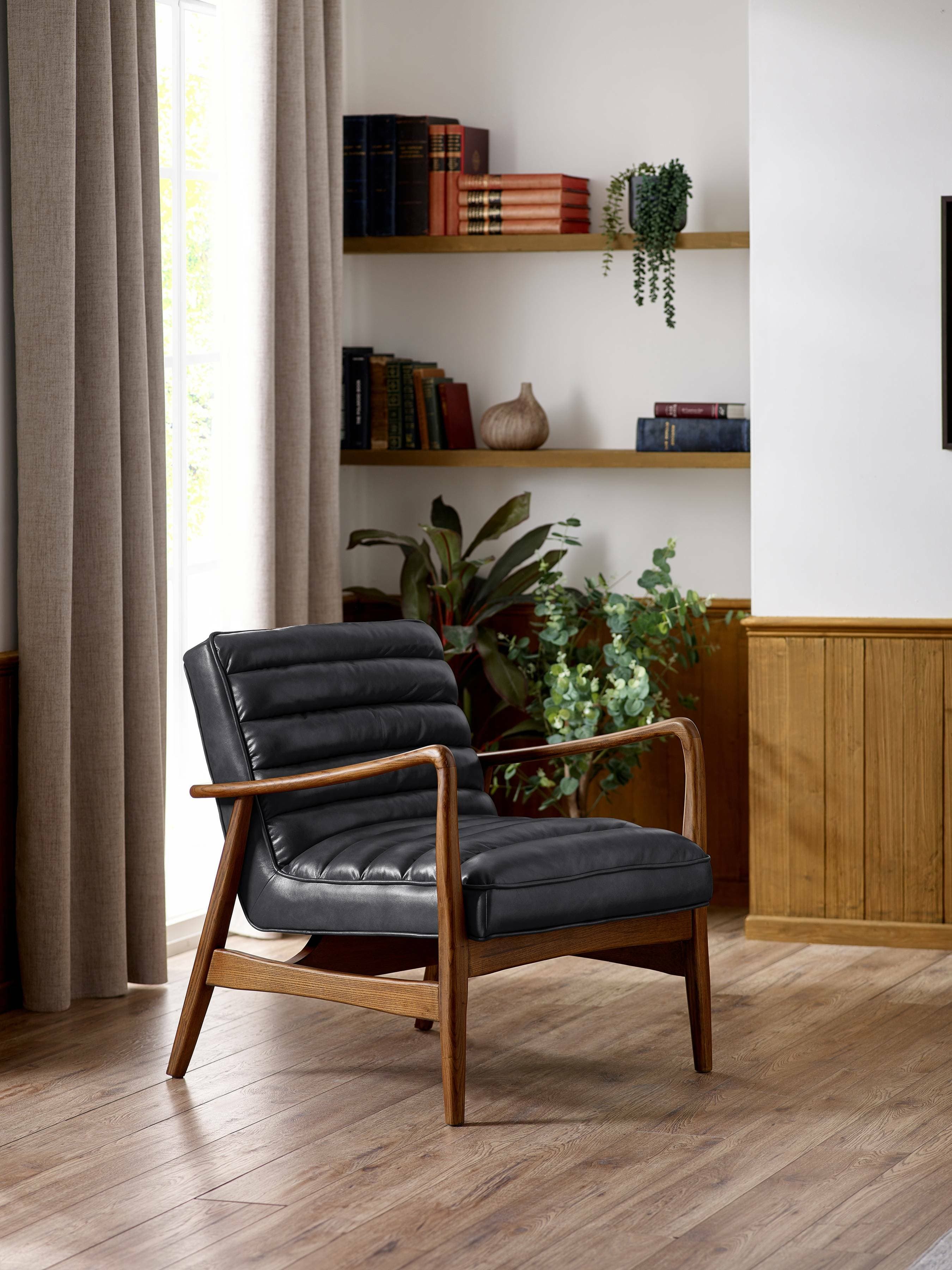 Julian Bowen Armchair Marshall Accent Chair - Black Bed Kings