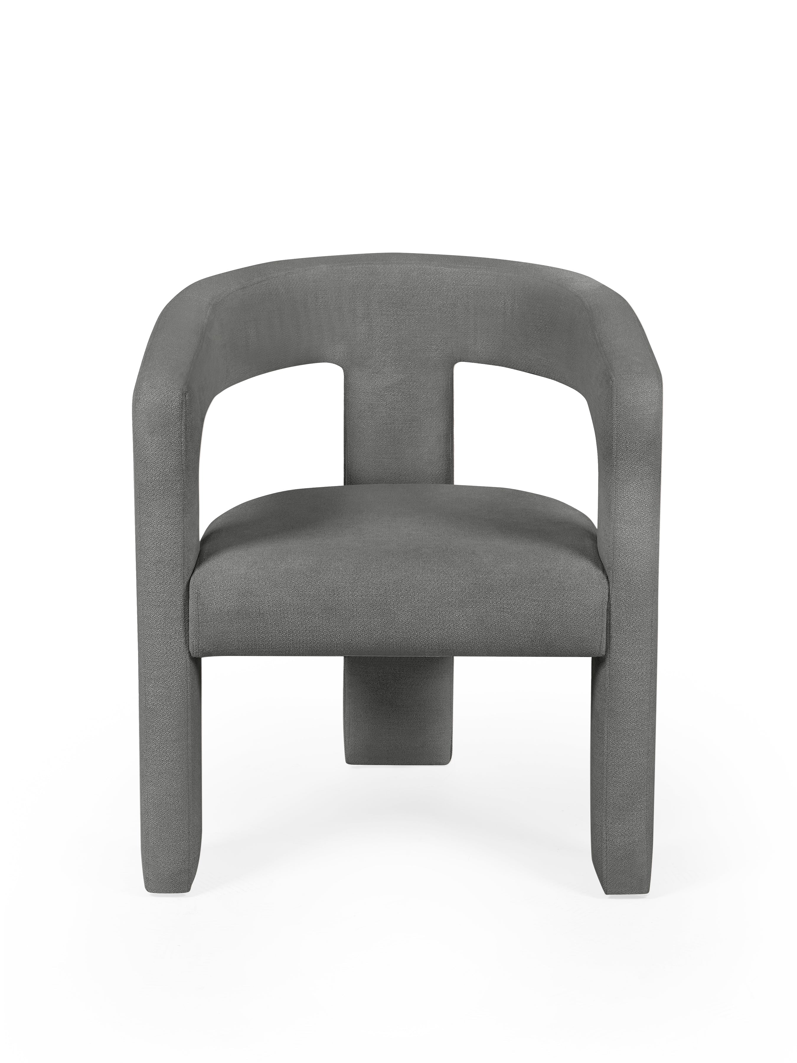 Elara Grey Chenille Upholstered Chair