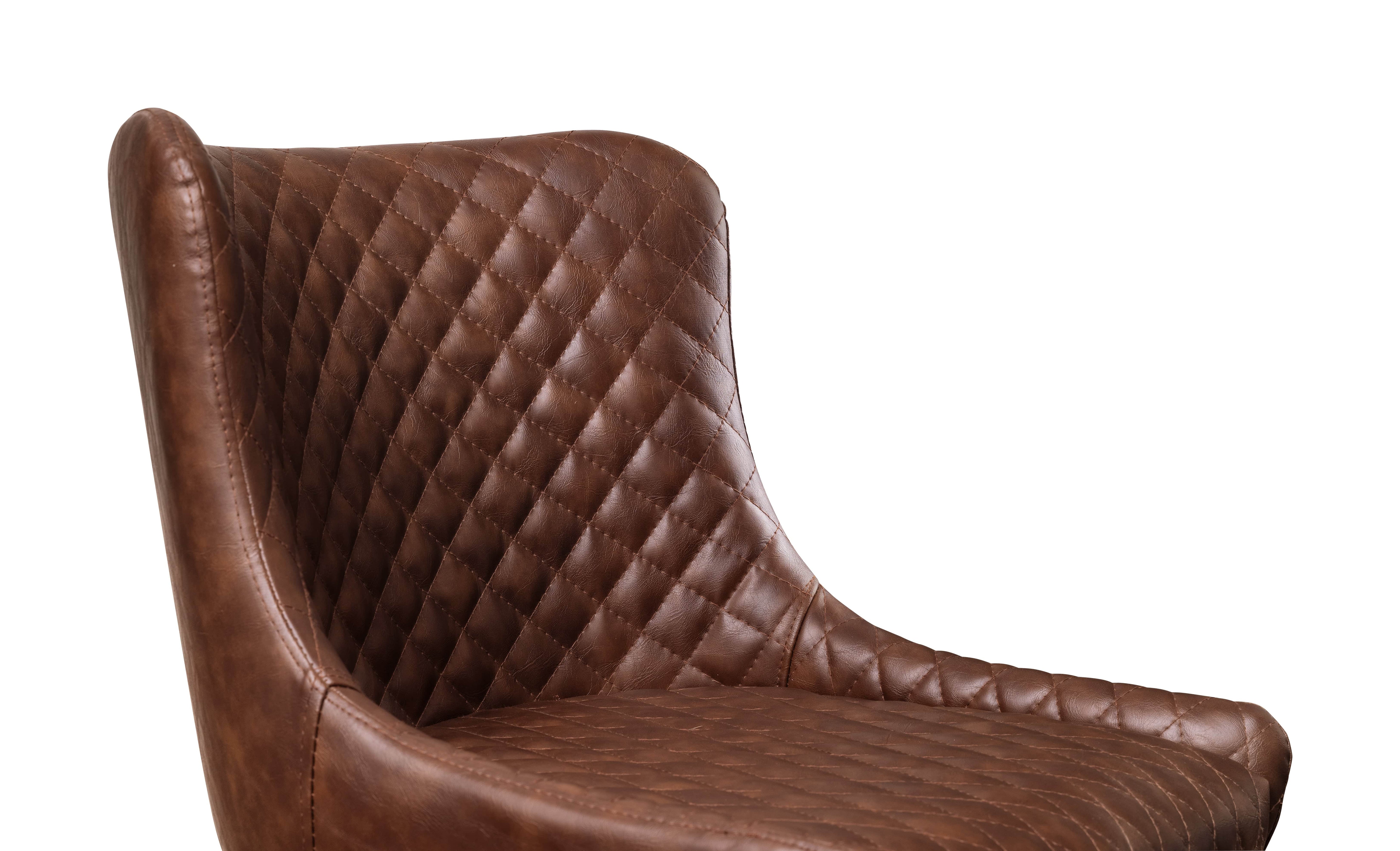 Julian Bowen Bar Stool Luxe Faux Leather Barstool - Brown Bed Kings