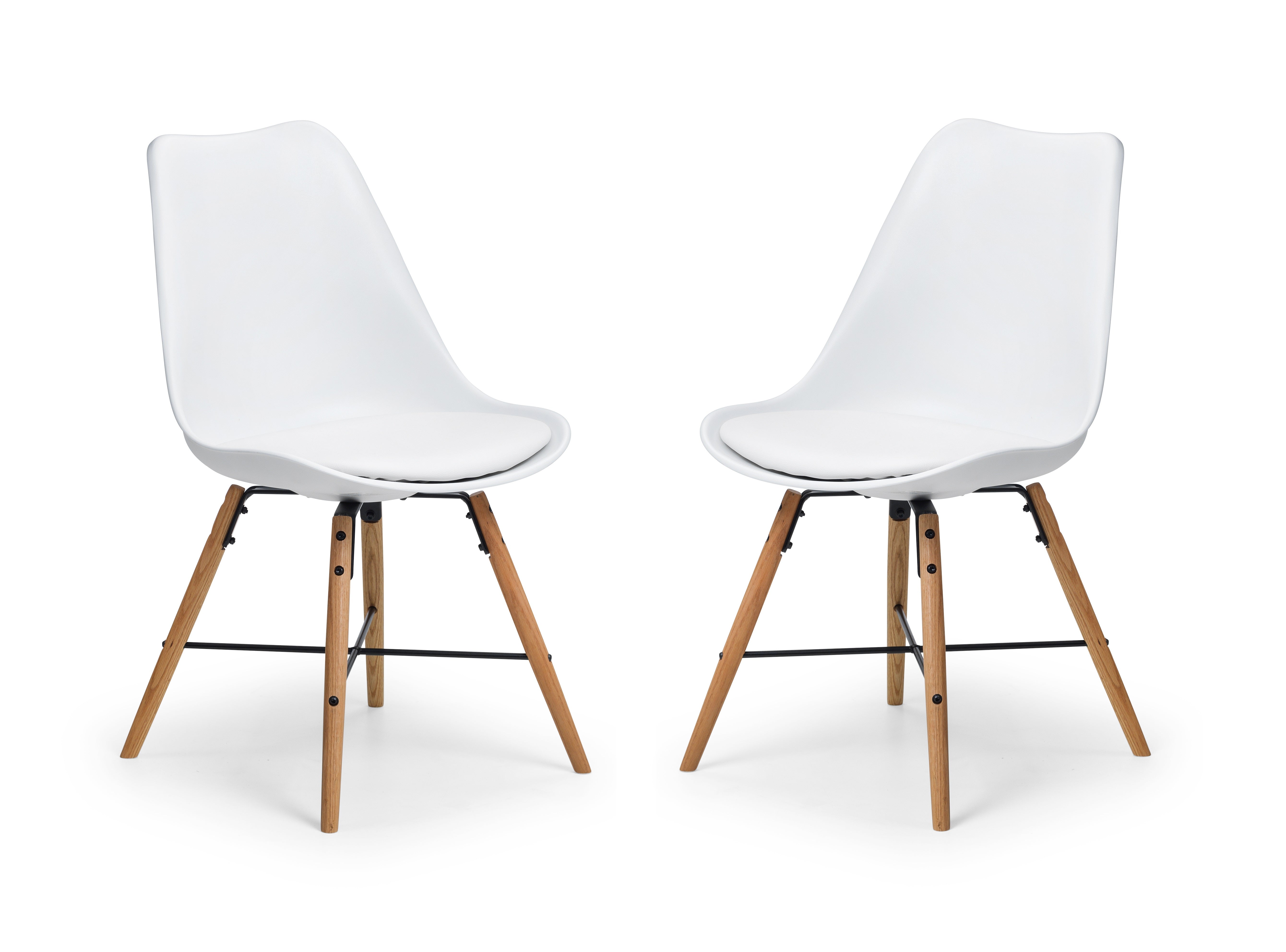 Kari Dining Chairs - White Seat & Oak Legs (Set of 2)
