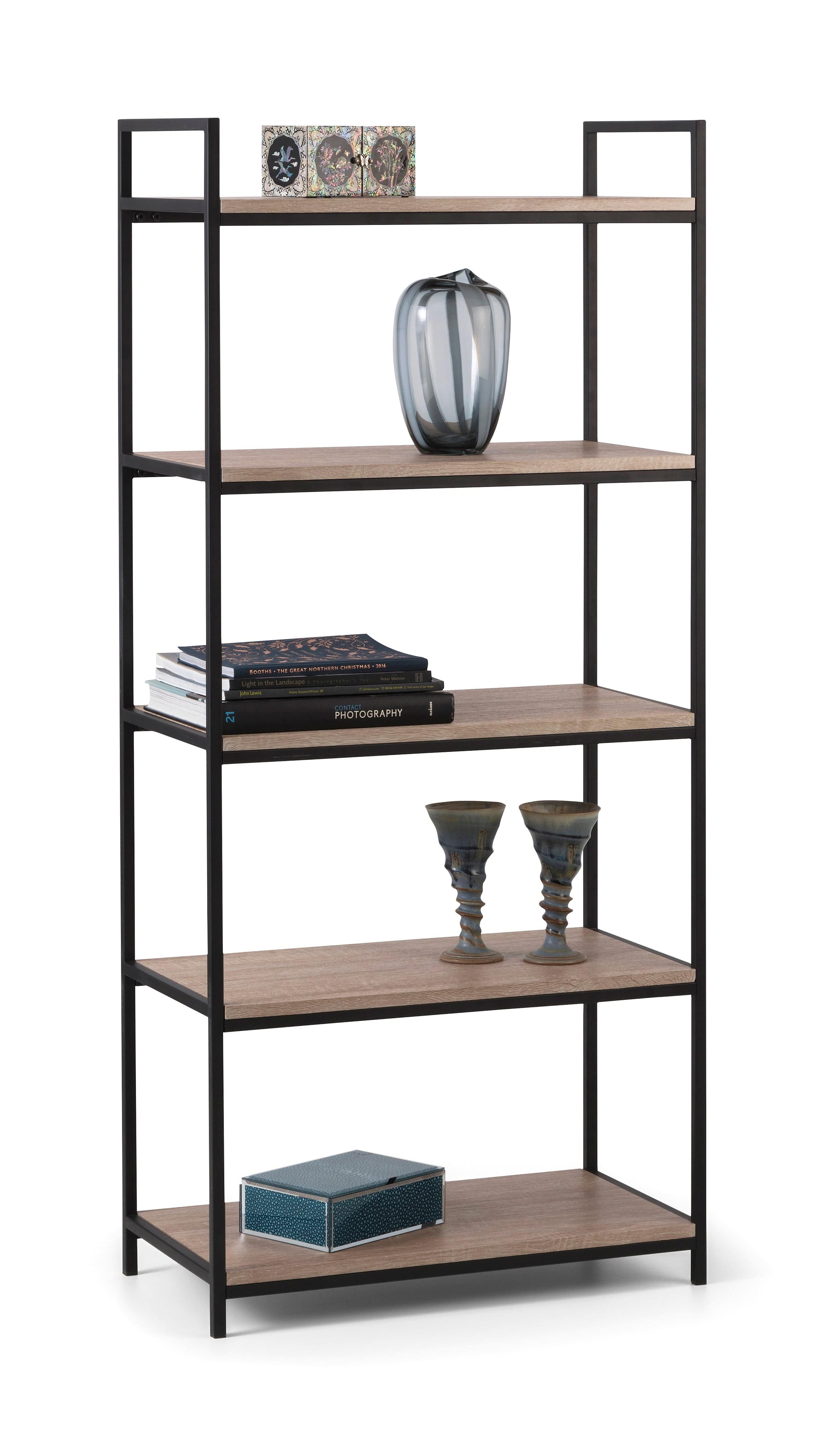 Julian Bowen Bookcase Tribeca Tall Bookcase - Sonoma Oak Bed Kings
