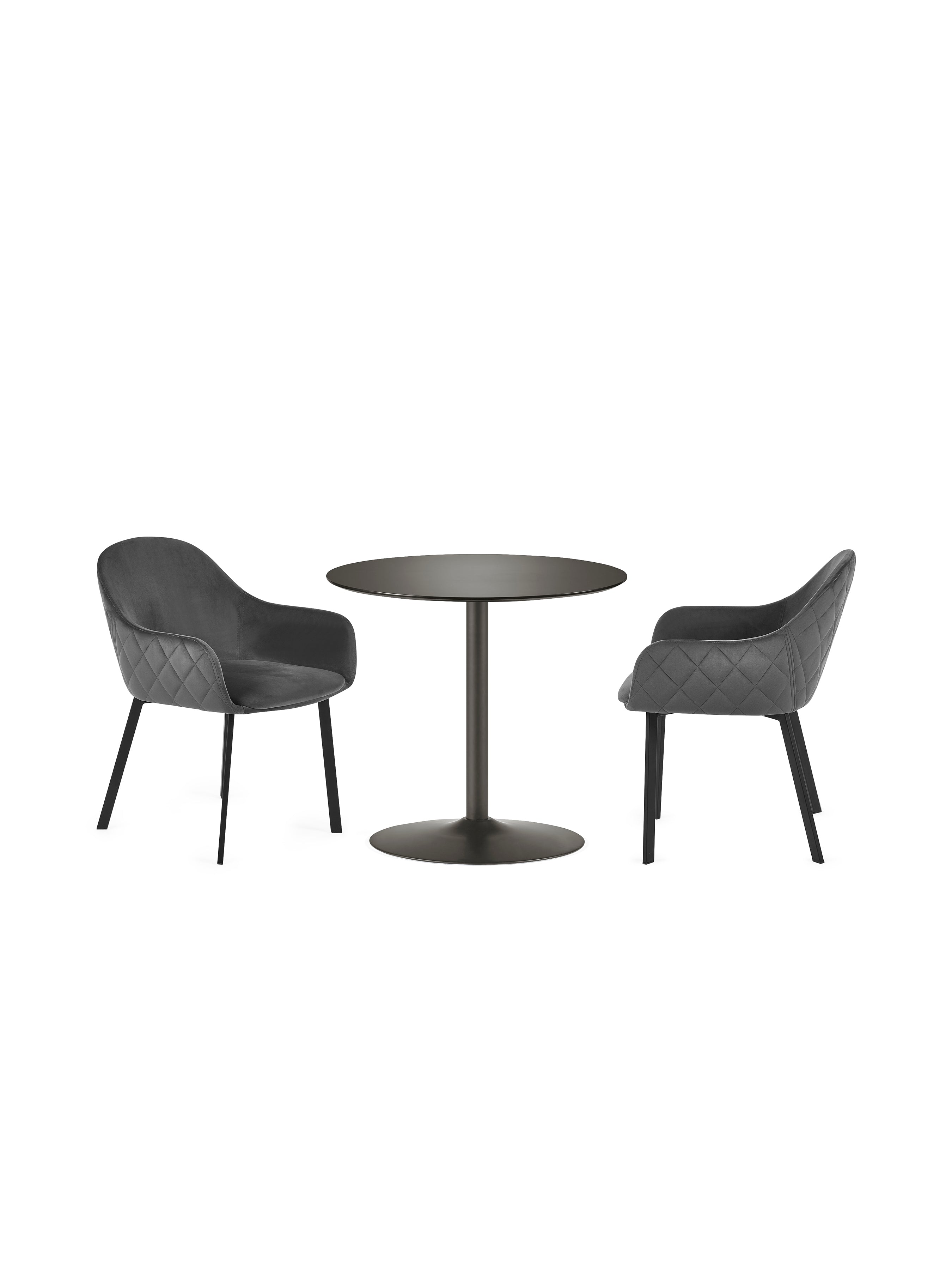 Lima Grey Velvet Dining Chairs (Set of 2)