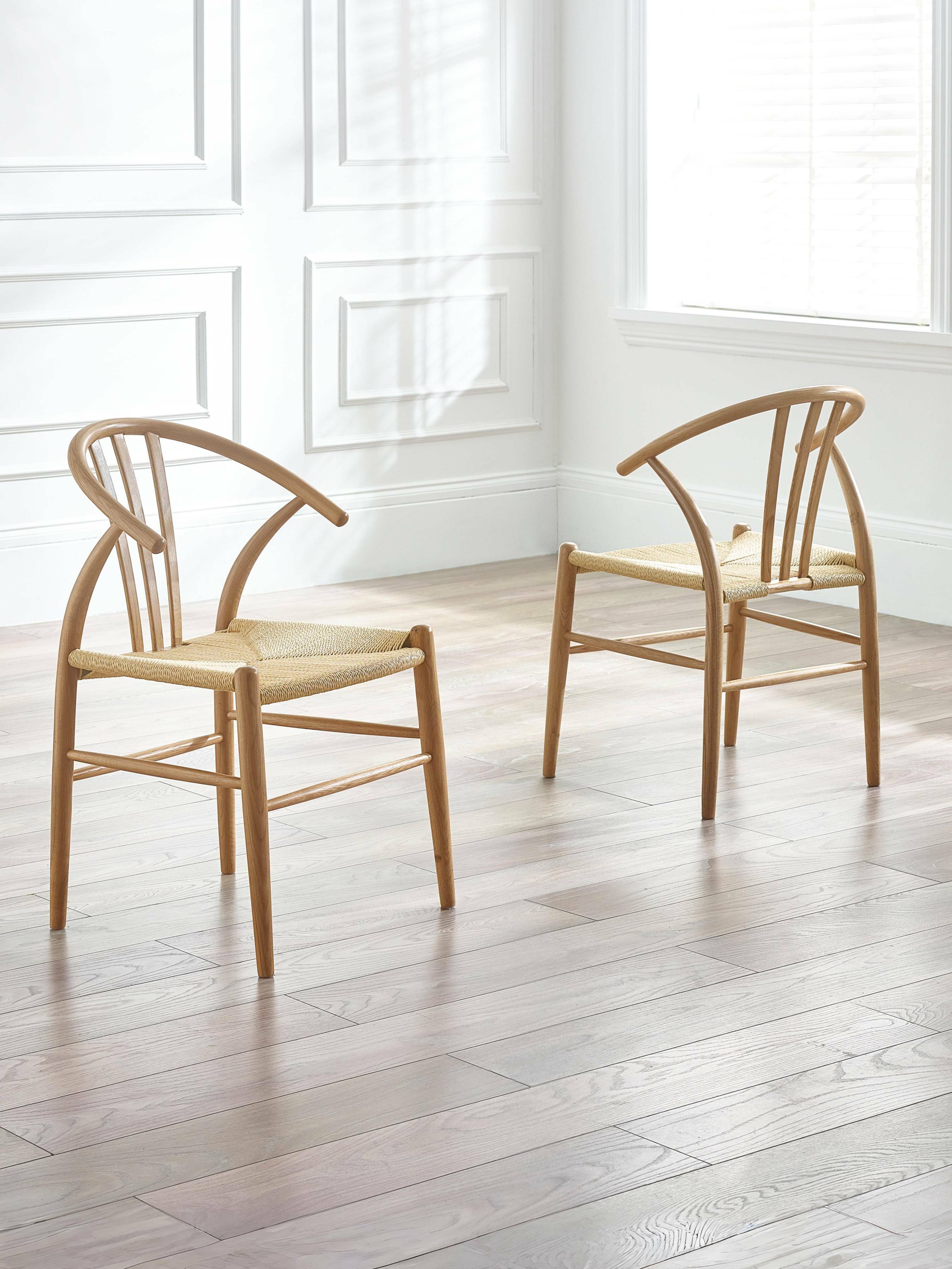 Symi Natural Oak Dining Chairs (Set of 2)