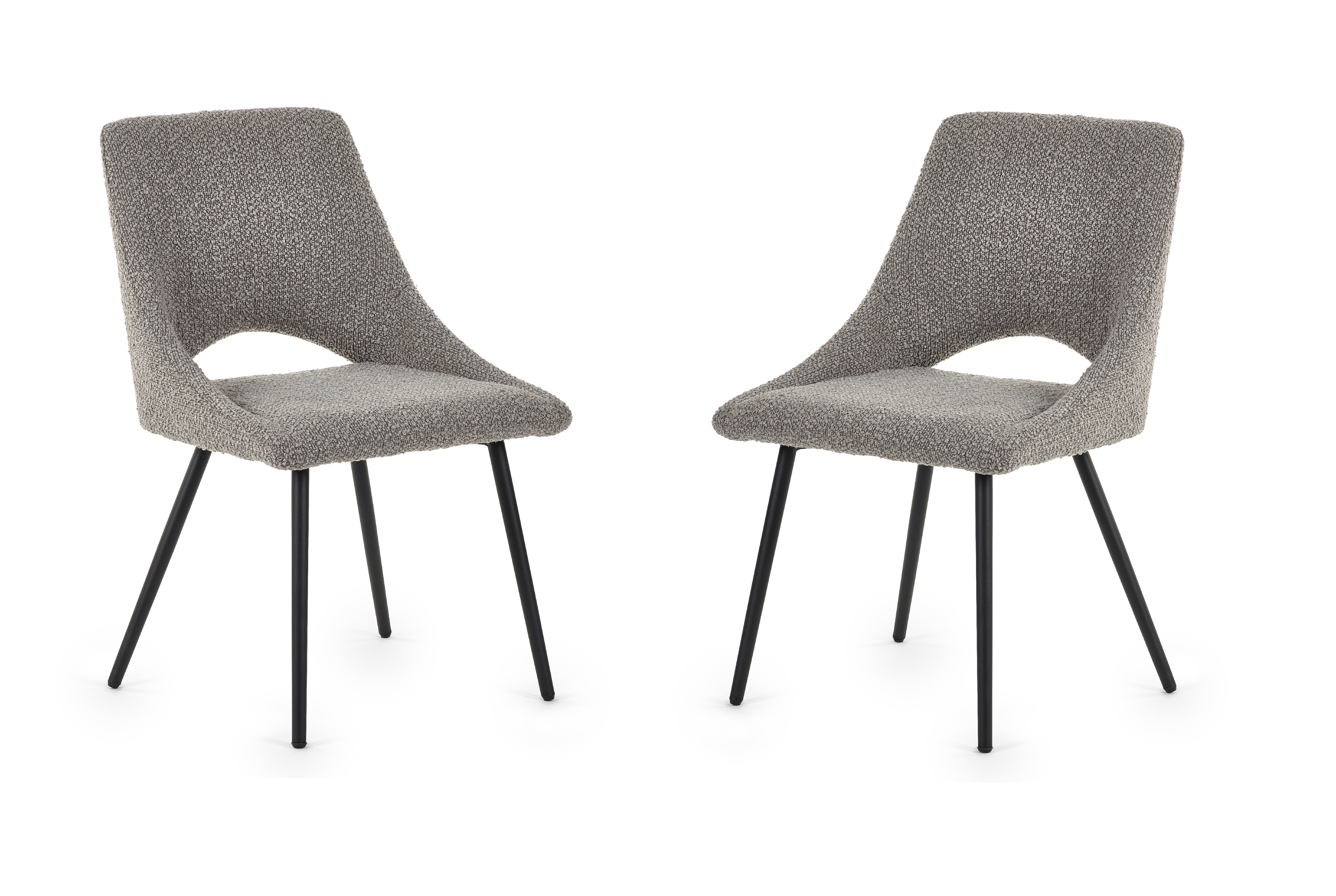 Iris Boucle Dining Chairs - Grey (Set Of 2)