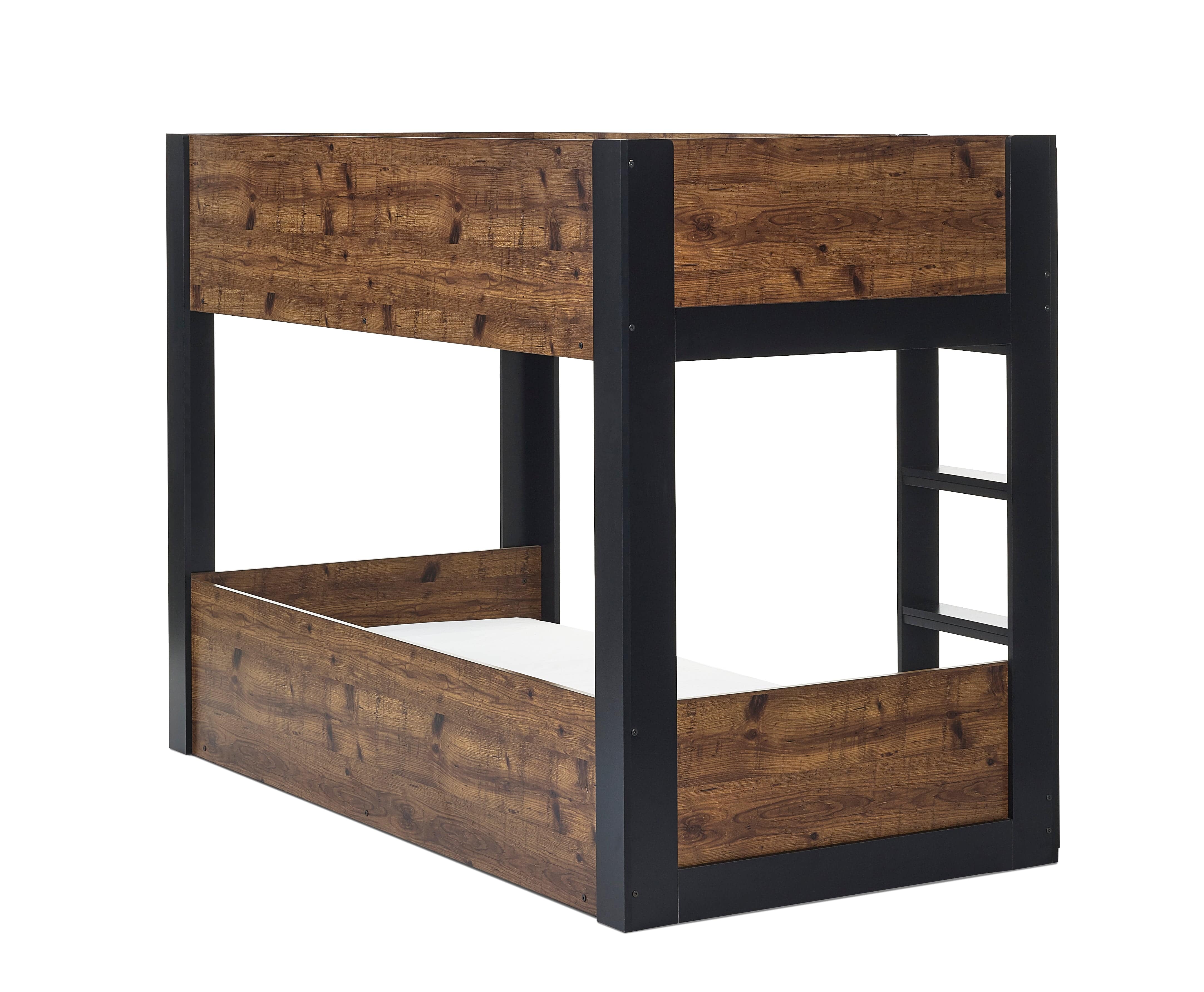 Julian Bowen Bunk Bed Single 90cm 3ft Solomon Bunk Bed - Rustic And Black Bed Kings