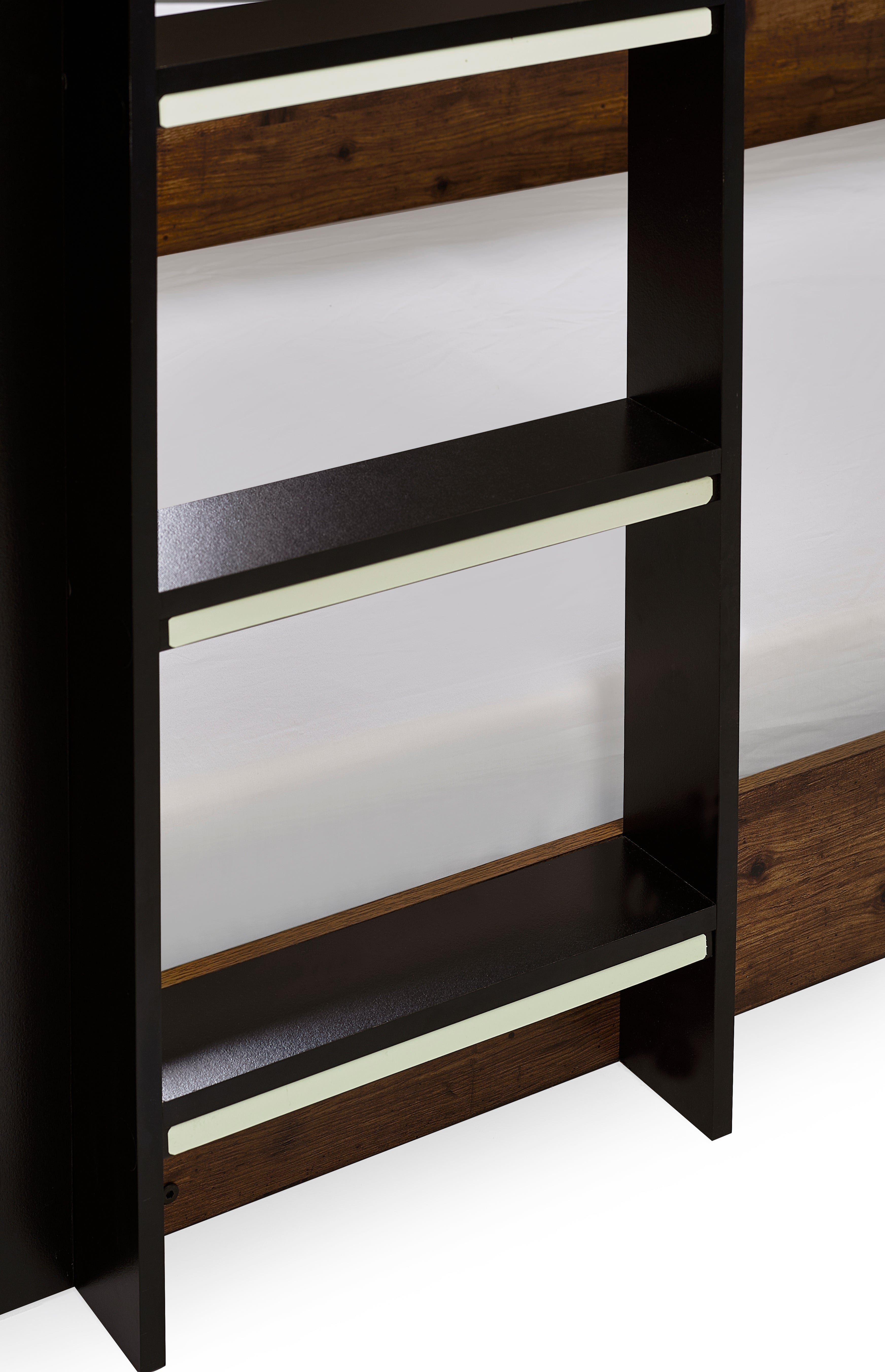 Julian Bowen Bunk Bed Single 90cm 3ft Solomon Bunk Bed - Rustic And Black Bed Kings