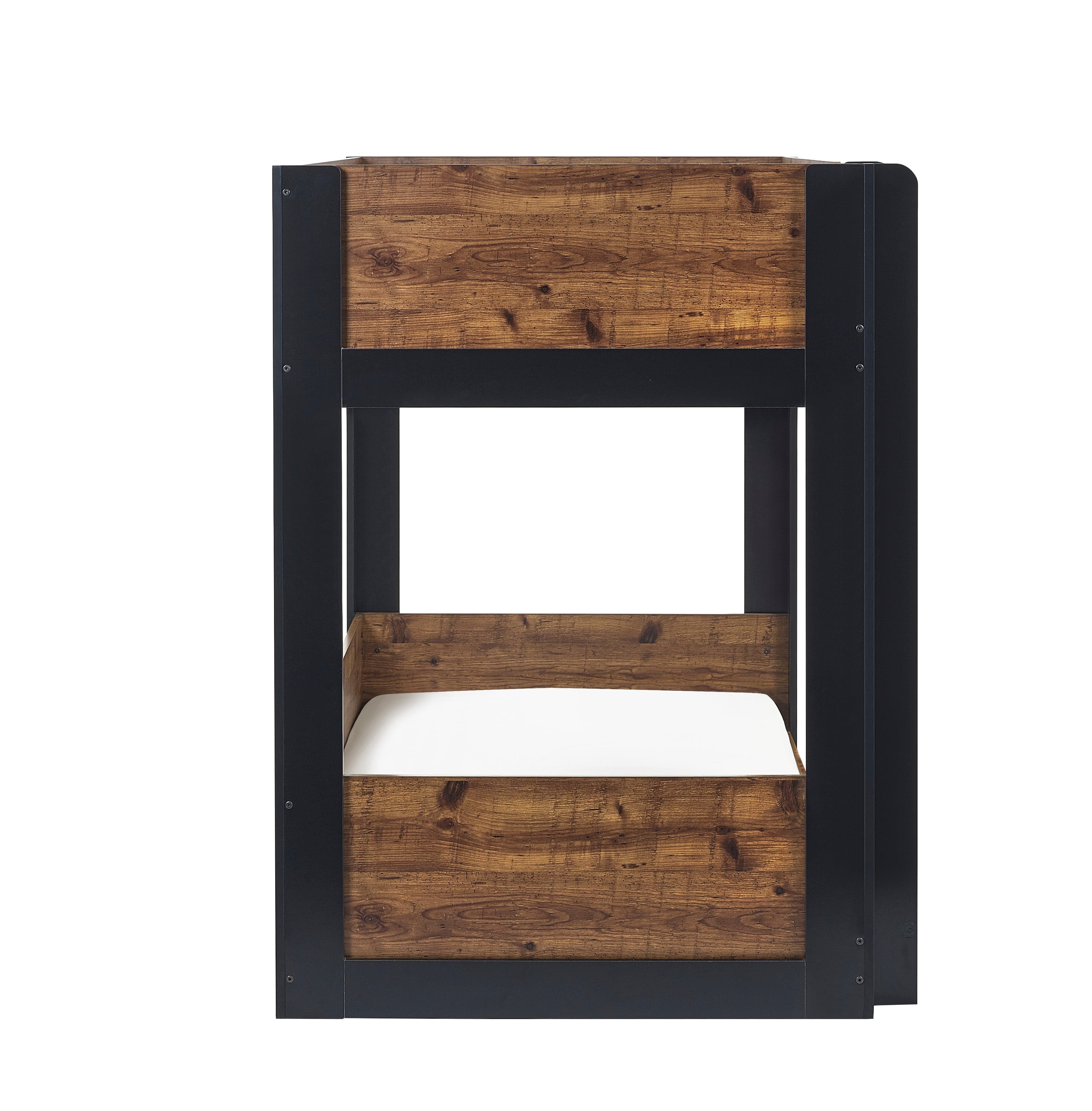 Julian Bowen Bunk Bed Single 90cm 3ft Solomon Bunk Bed - Rustic And Black Bed Kings