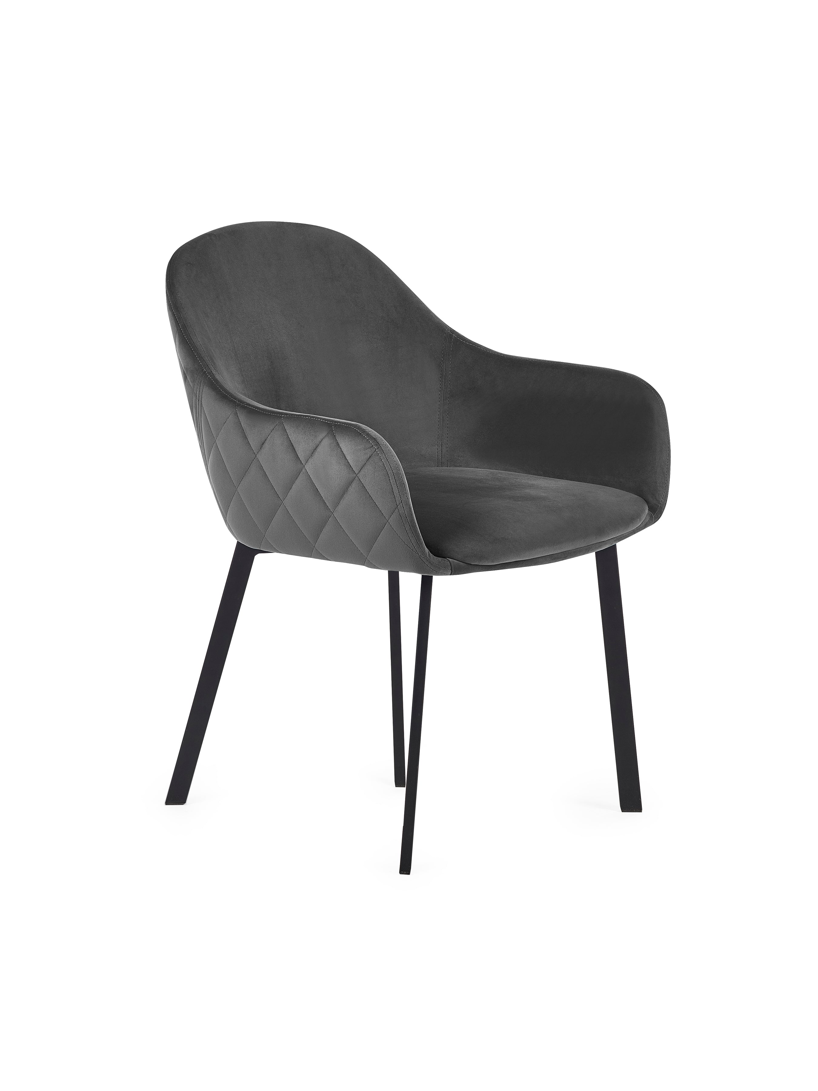 Lima Grey Velvet Dining Chairs (Set of 2)