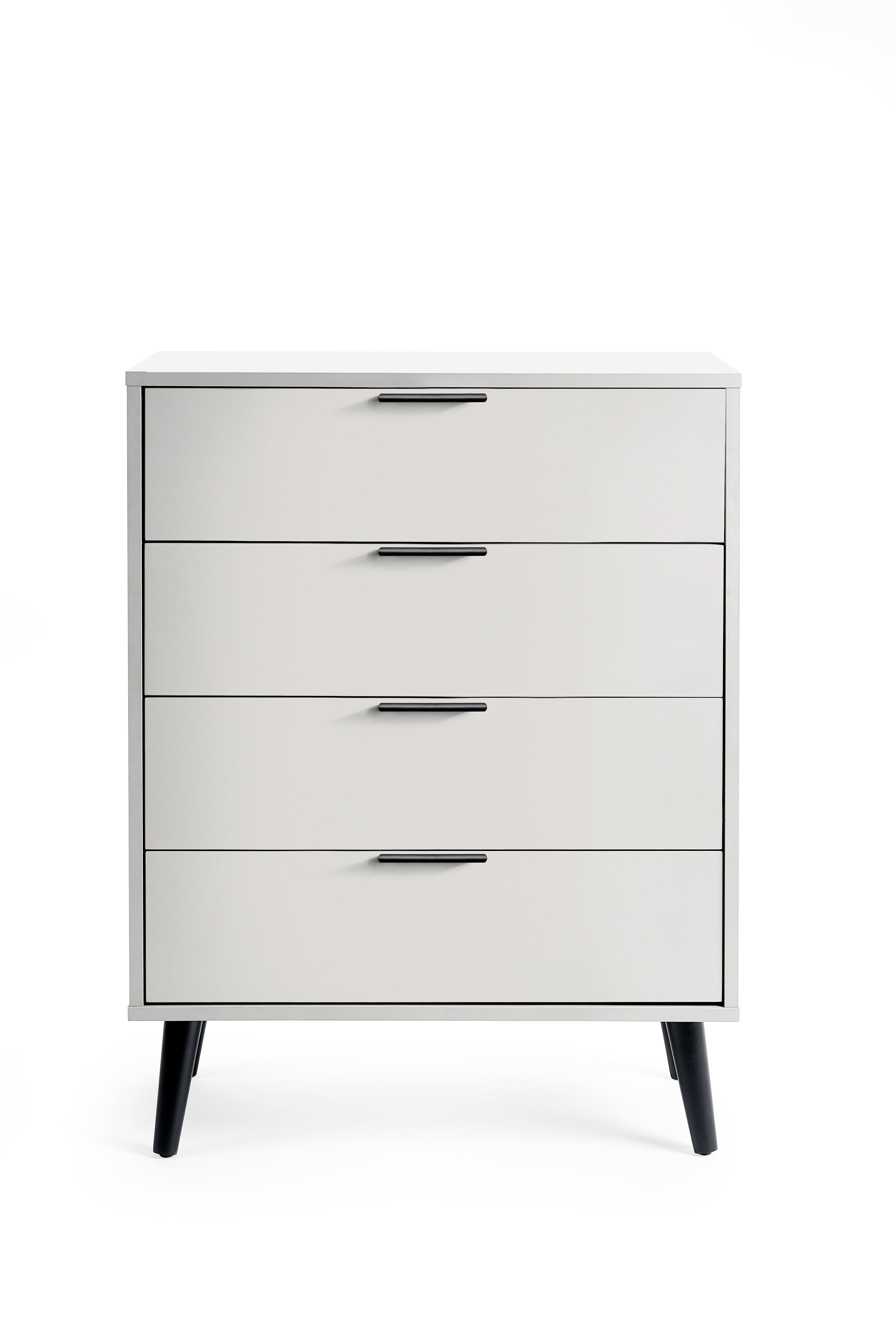 Julian Bowen Chest Of Drawers Alba 4 Drawer Wide Chest - Silk Grey Bed Kings