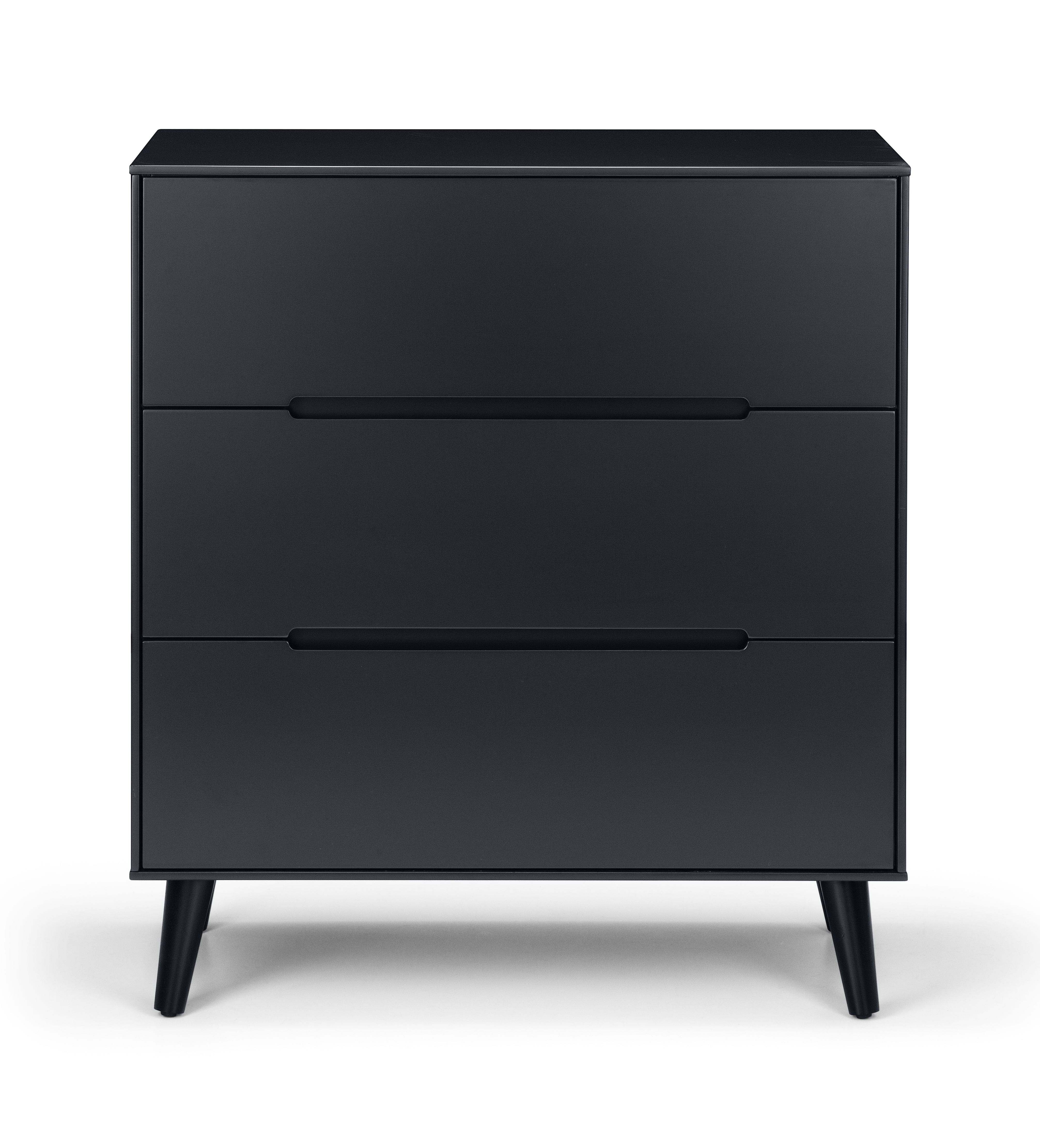 Julian Bowen Chest Of Drawers Alicia 3 Drawer Chest - Anthracite Bed Kings