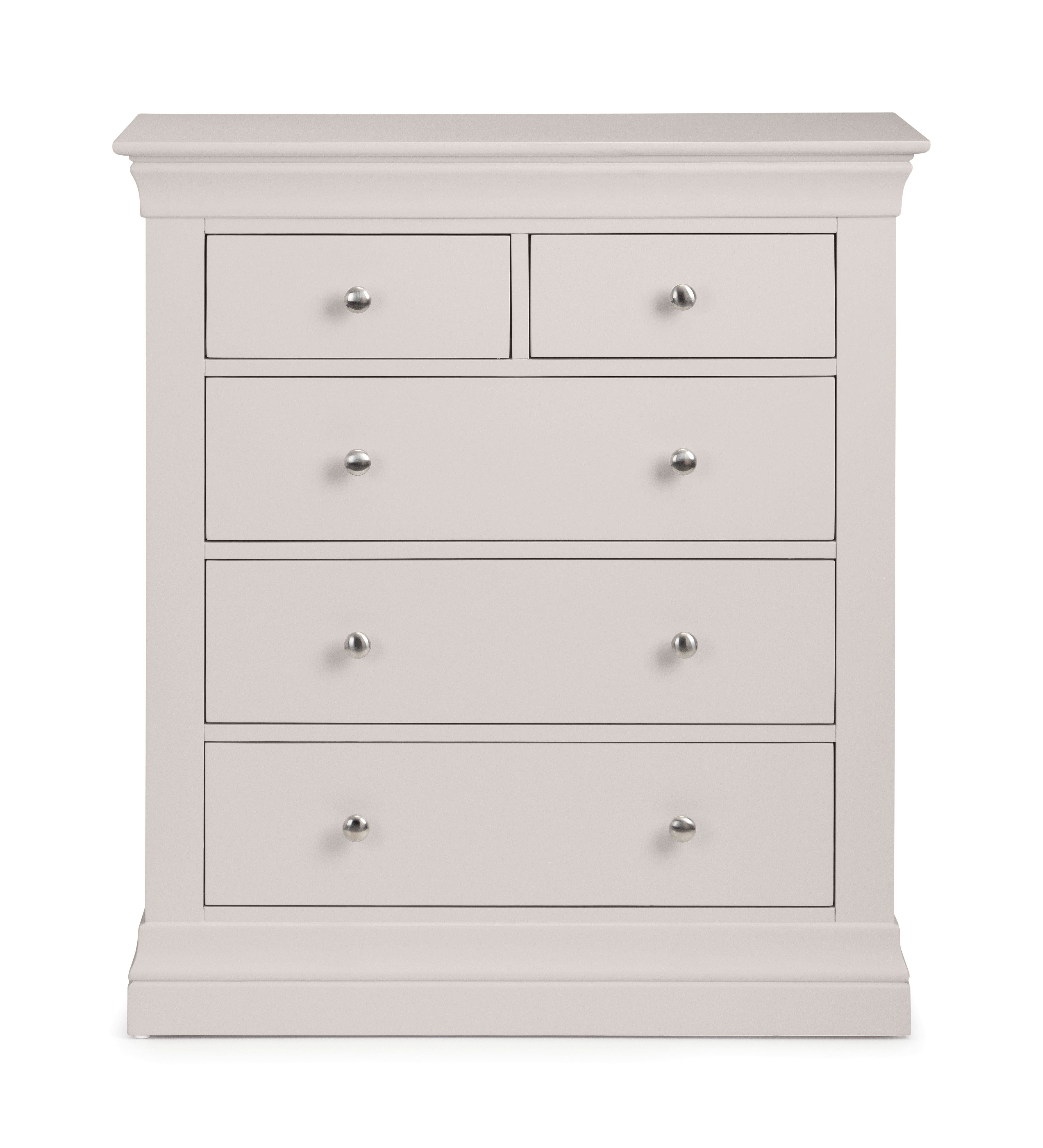 Julian Bowen Chest Of Drawers Clermont 3+2 Drawer Chest - Light Grey Bed Kings