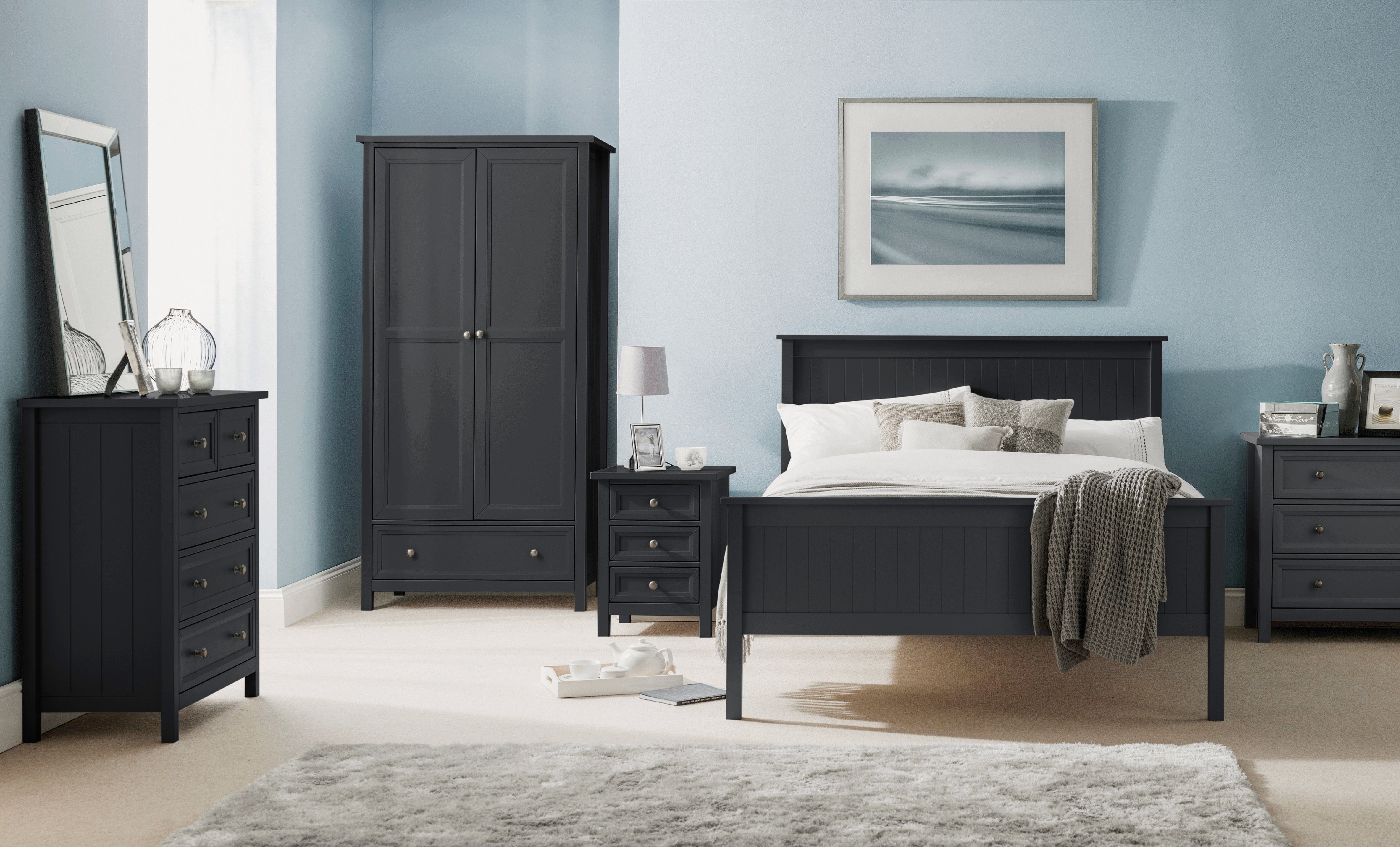 Julian Bowen Chest Of Drawers Maine 3+2 Drawer Chest - Anthracite Bed Kings
