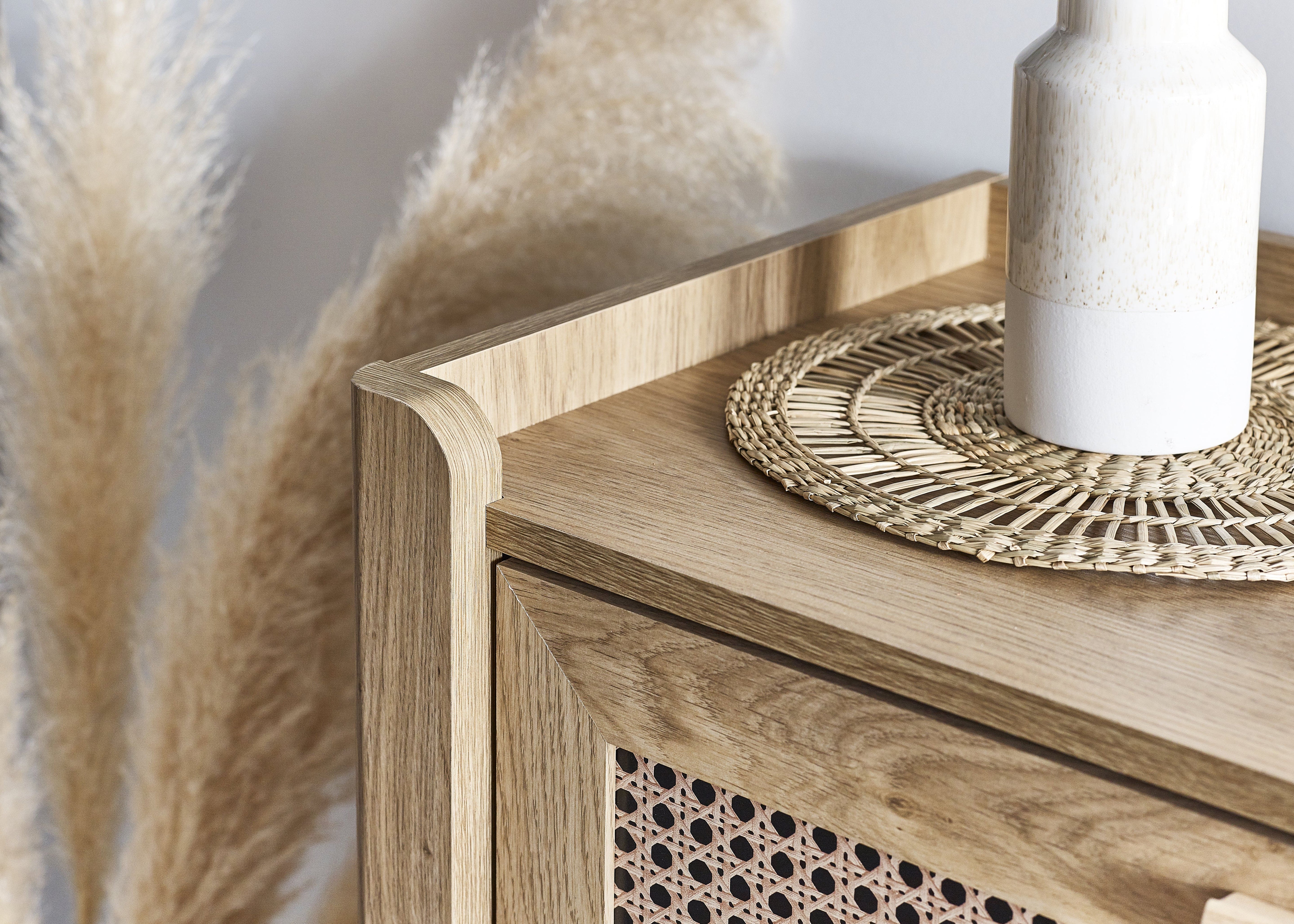 Julian Bowen Chest Of Drawers Sydney 3 Drawer Chest - Rattan Effect Bed Kings