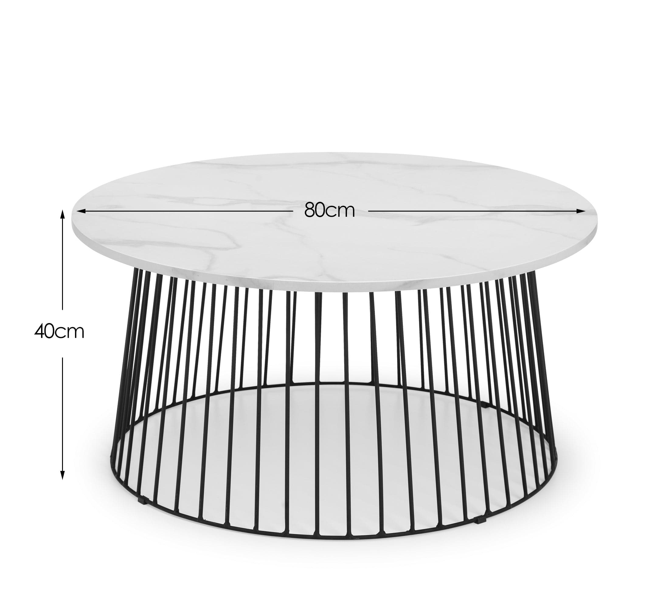 Julian Bowen Coffee Table Broadway Round Coffee Table - White Marble Bed Kings