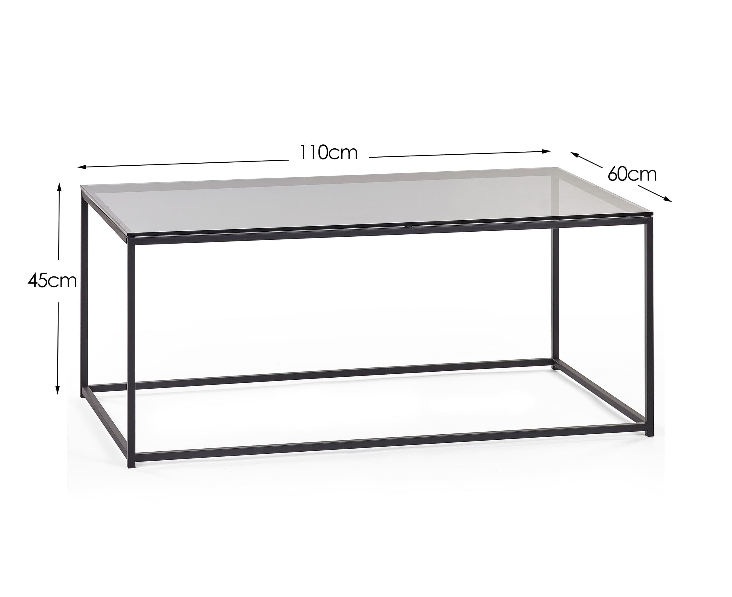 Julian Bowen COFFEE TABLE Chicago Coffee Table Smoked Glass Bed Kings