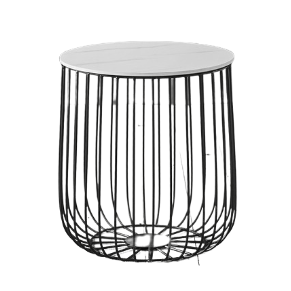 LPD Coffee Table Enzo Small Cage Table Black Frame Marble Top Bed Kings