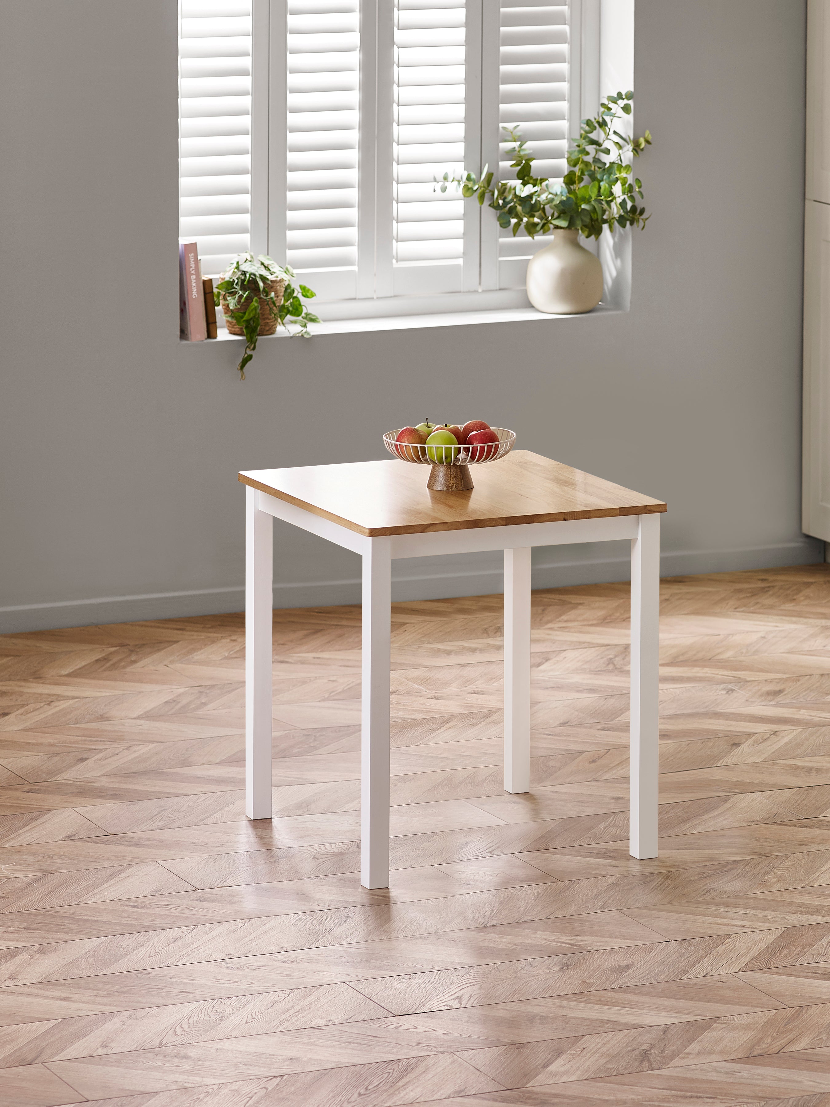 Linwood White and Oak 69cm Square Dining Table