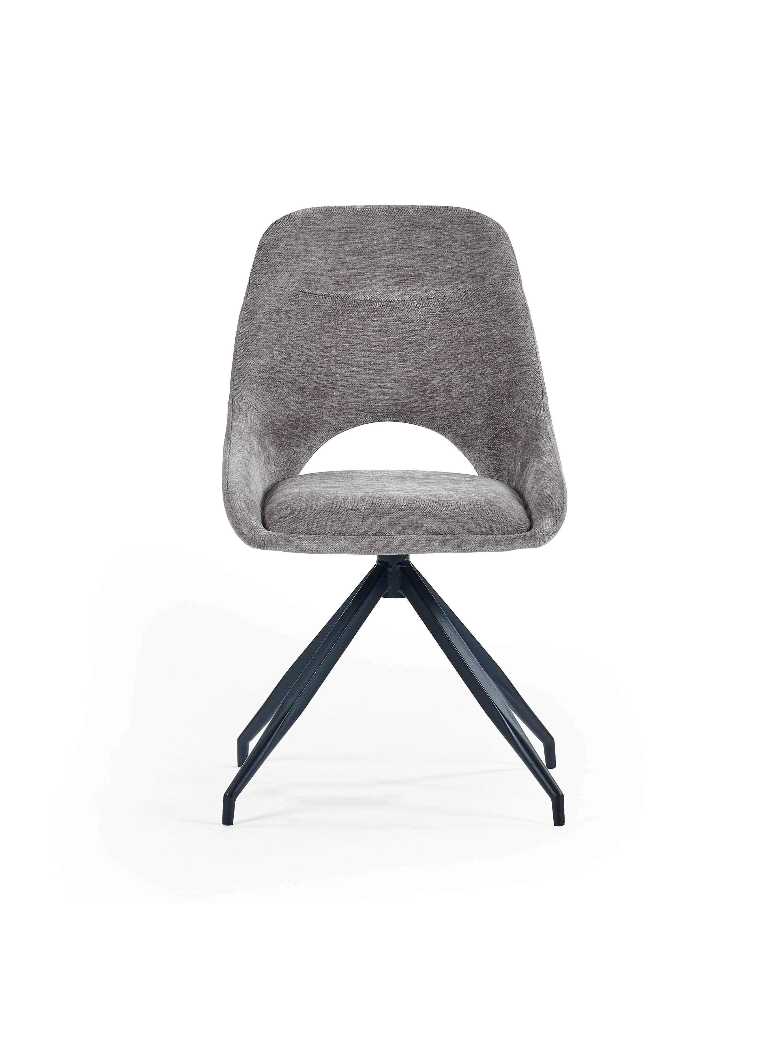 Jonah Grey Chenille Upholstered Dining Chairs (Set of 2)