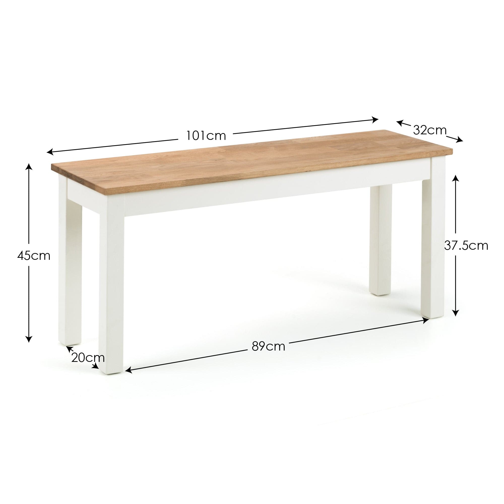Julian Bowen Dining Bench Coxmoor Bench - Ivory & Oak Bed Kings