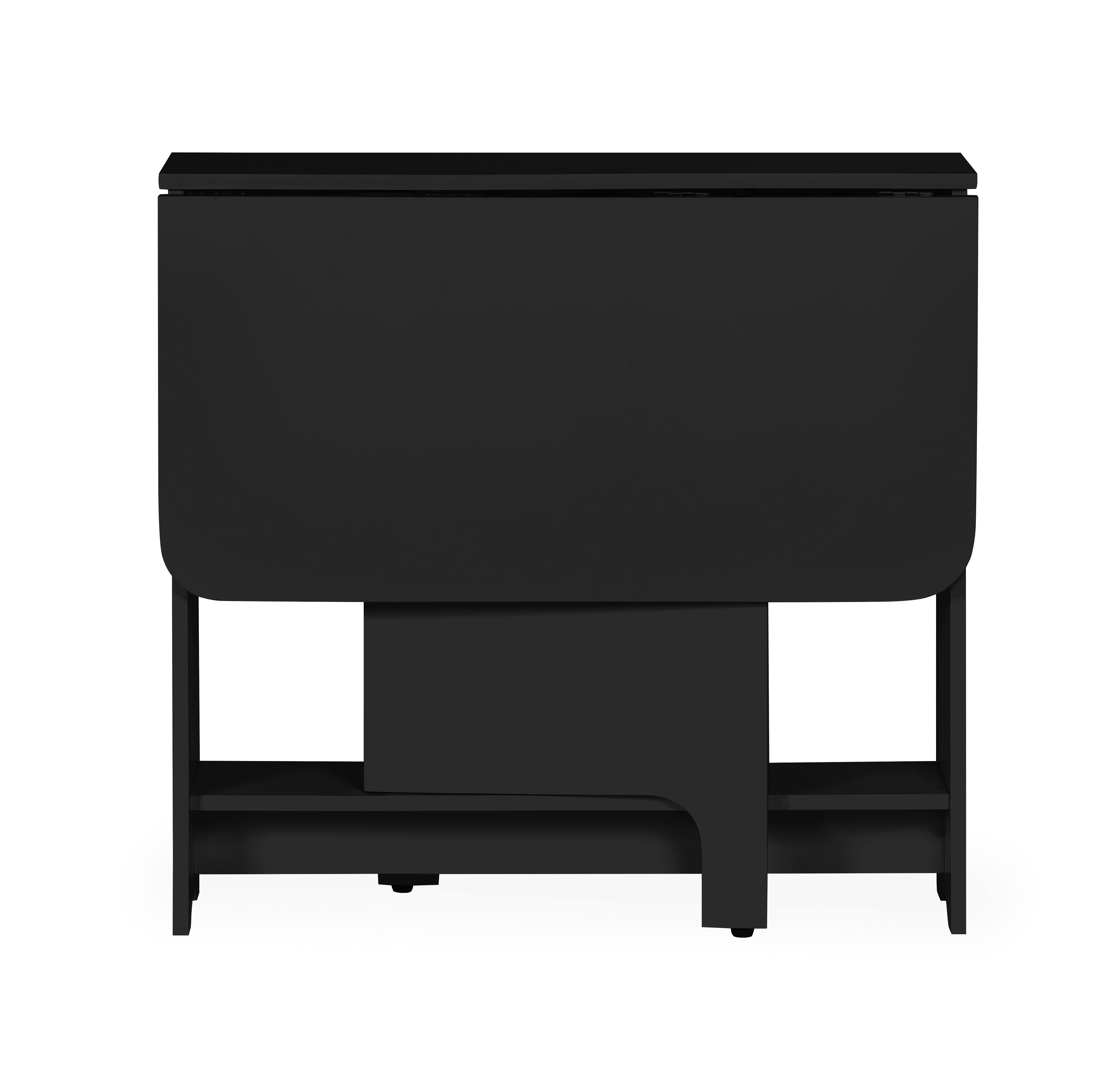 Julian Bowen Dining Set Gatan Small Gateleg Table With 2 Chairs - Black Bed Kings