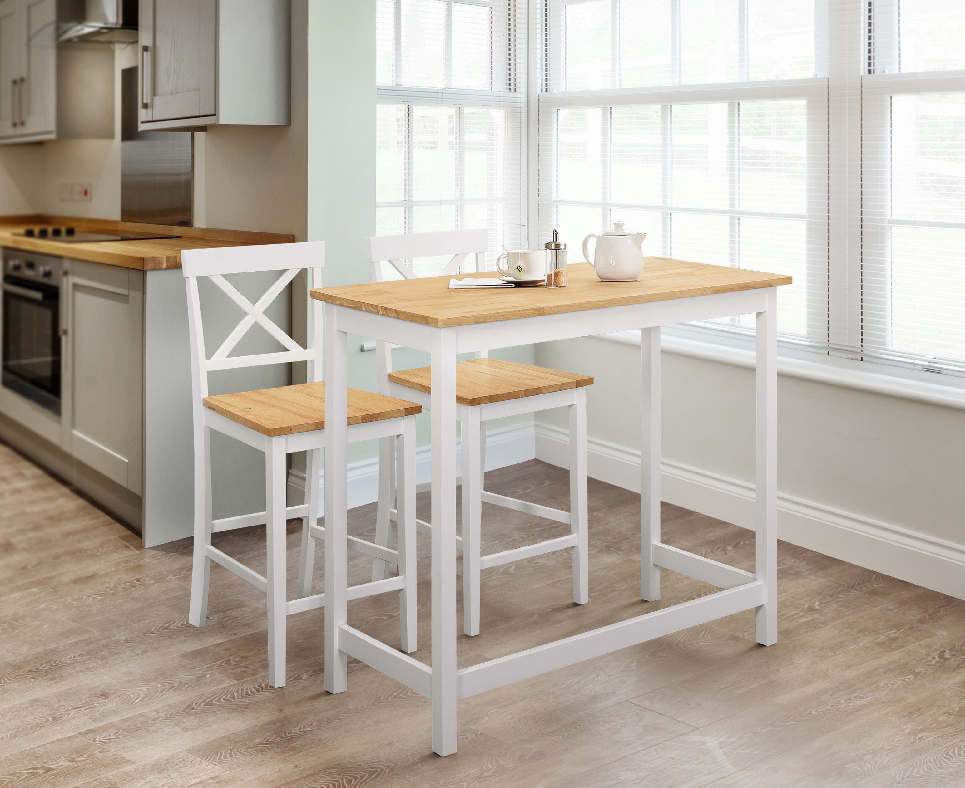 Julian Bowen Dining Set Marlow Bar Set - Ivory & Oak Bed Kings