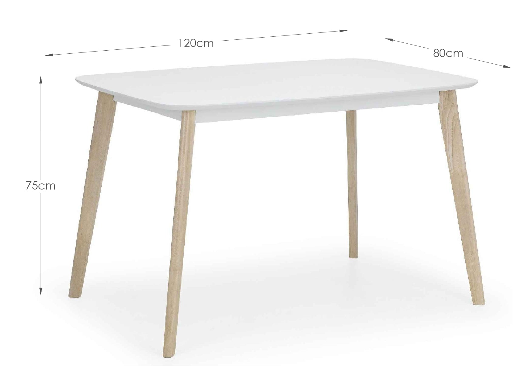 Julian Bowen Dining Table Casa Rectangular Dining Table White/Oak Bed Kings